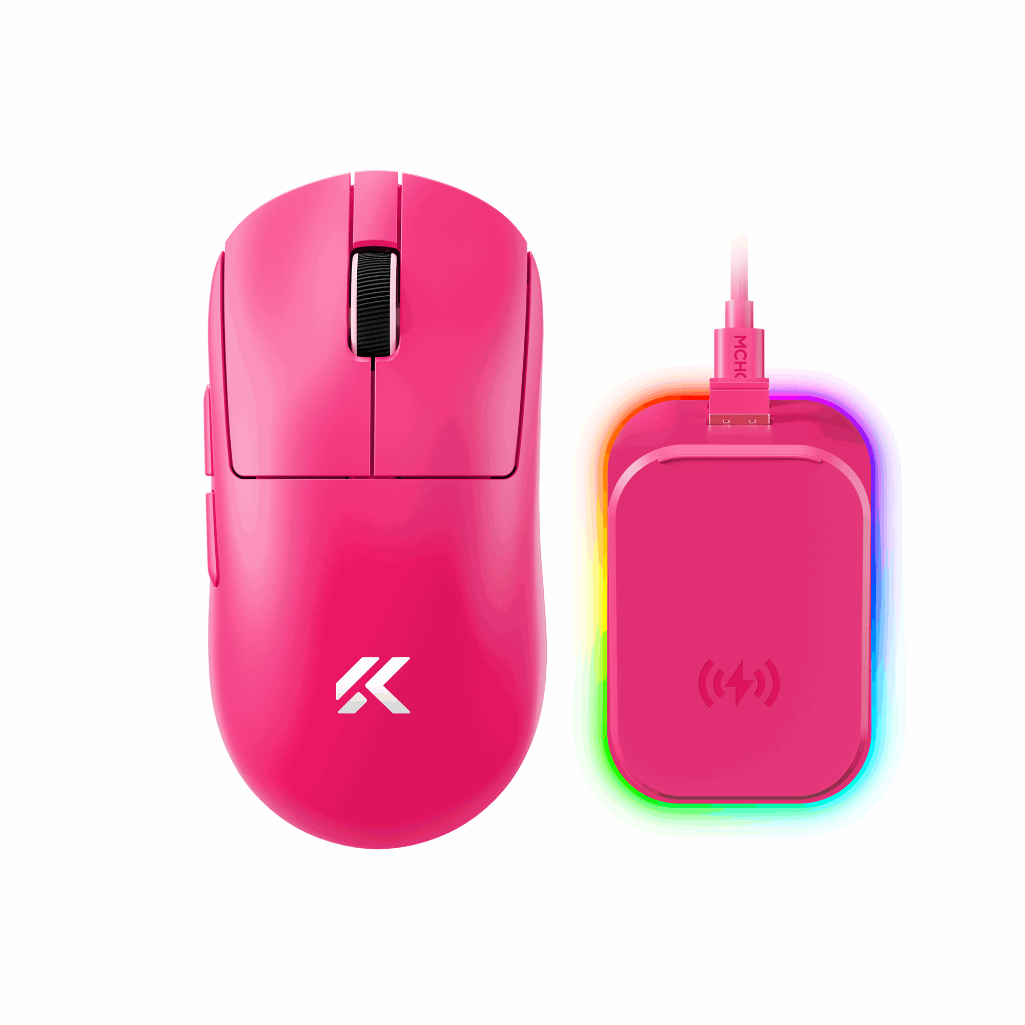 MCHOSE A7 V2 Ultra+ Lightweight Wireless - Gaming Mus - Optisk - 6 knapper - Rød