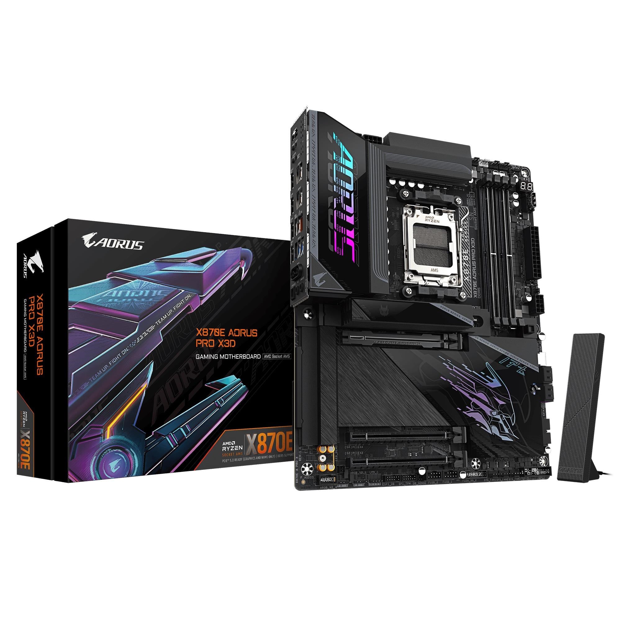 GIGABYTE X870E AORUS PRO X3D Bundkort - AMD X870E - AMD AM5 - DDR5 RAM - ATX