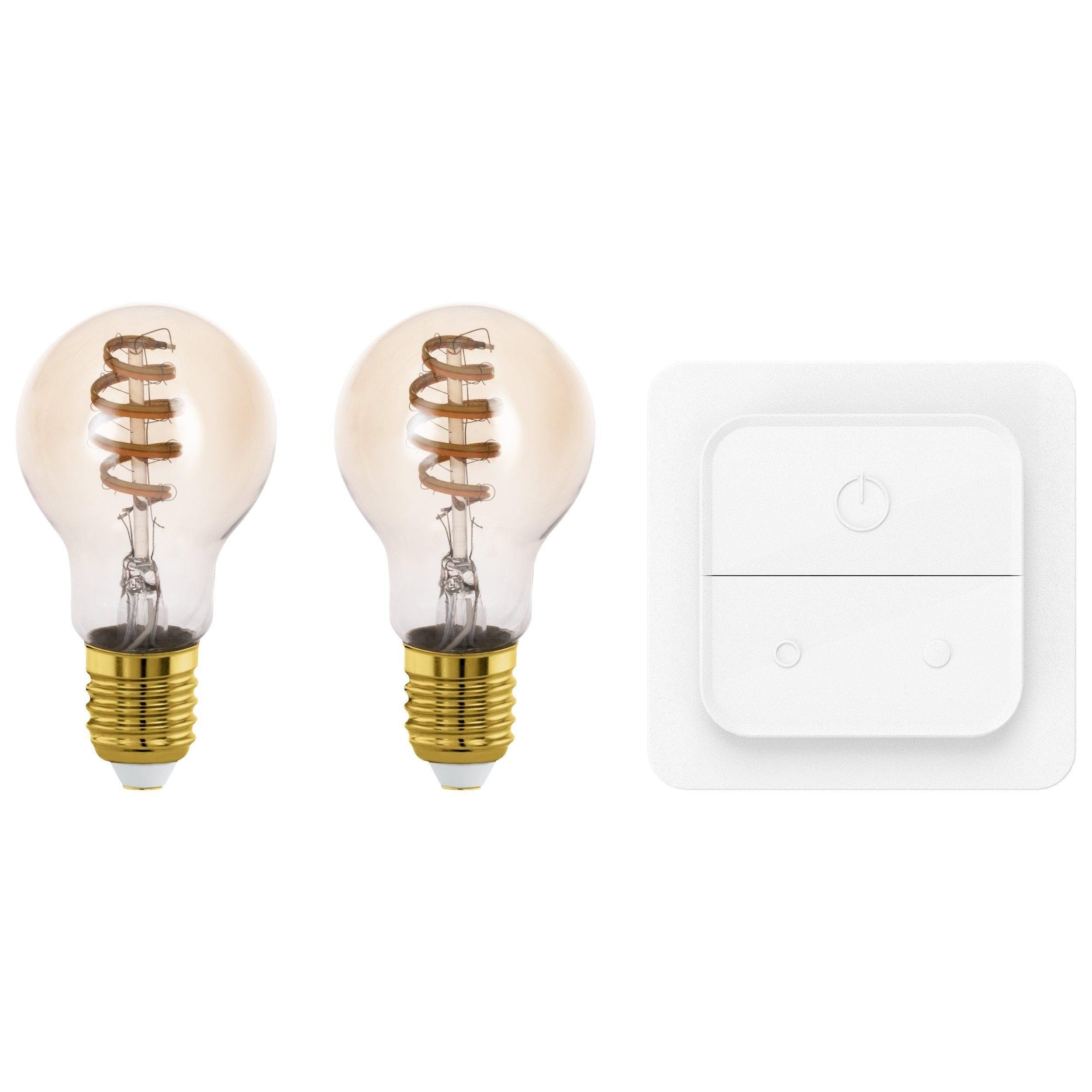 EGLO CONNECT.Z SÆT AFBRYDER + 2 E27 A60 spiral amber SMART pærer M/TUNABLE WHITE