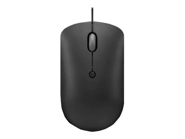 Lenovo 400 USB-C Wired Compact Mouse Raven Black - Mus - Optisk - 4 knapper - Sort
