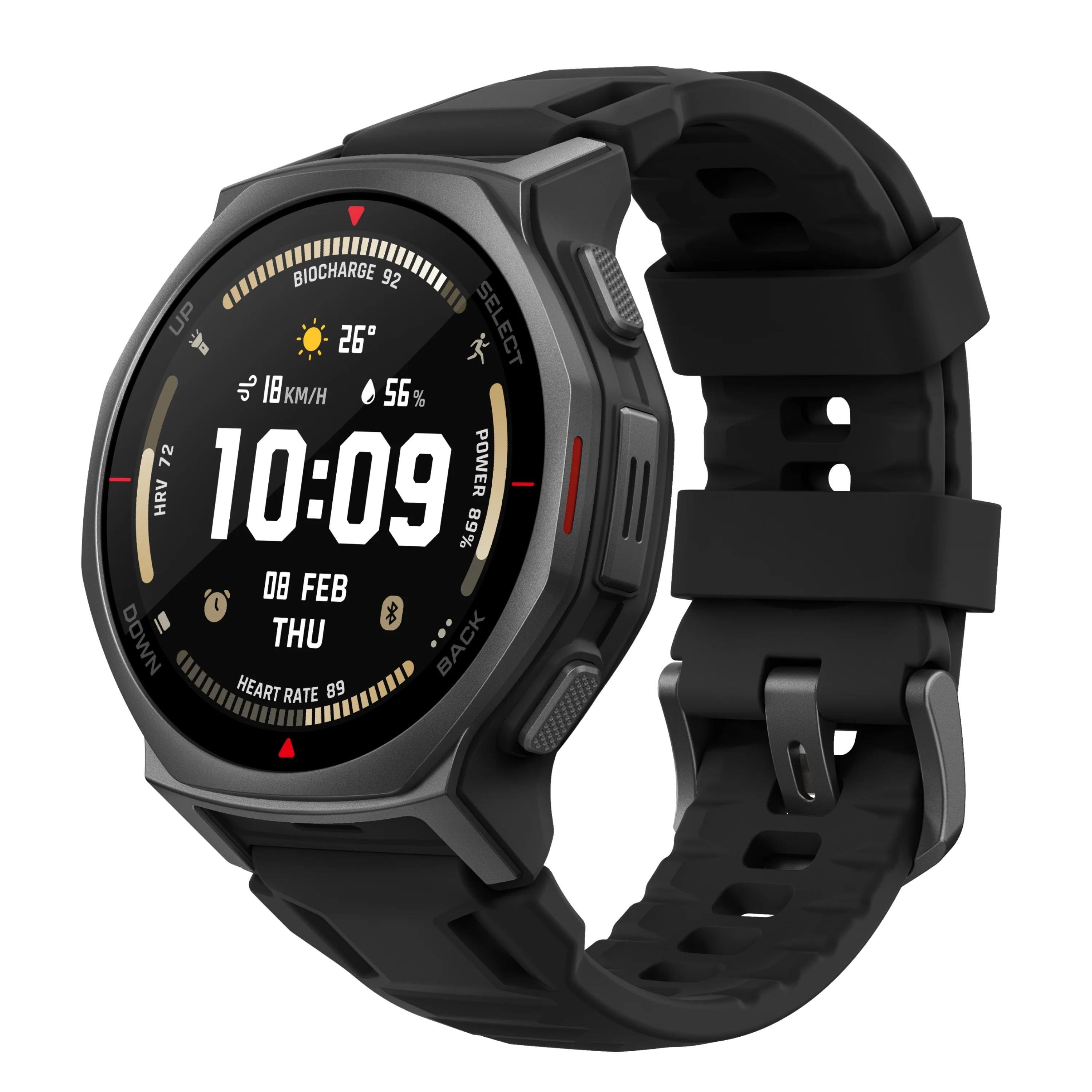 Amazfit T-Rex 3 Pro 44mm - Tactical Black Smartwatch Sort W2548GL5N