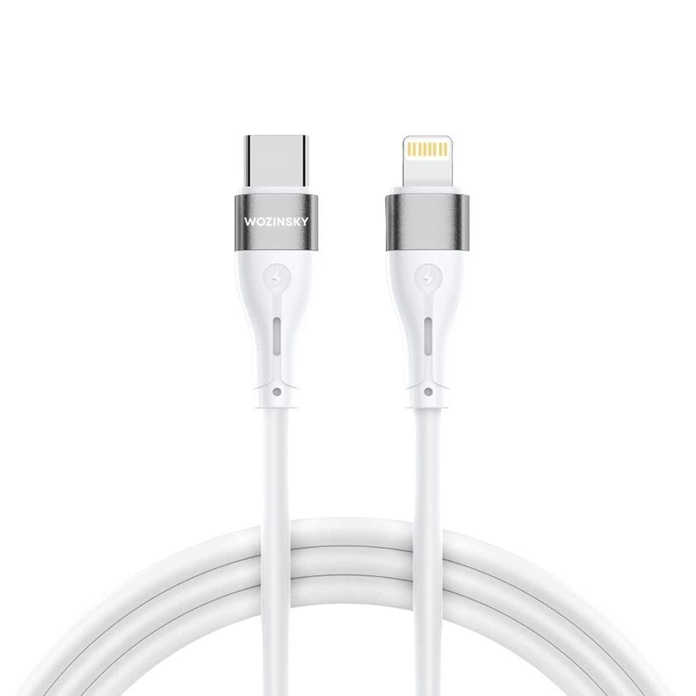 Wozinsky WSTCL1 Lightning / USB-C PD 27W 1 m Cable - White Usb Kabel Hvid 5907769308772