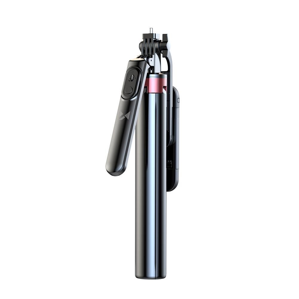 Wozinsky Selfie stick WH181D-Y1S Telescopic Tripod 1.75m Aluminum Alloy with Dual Lamp and Phone Holder - Black