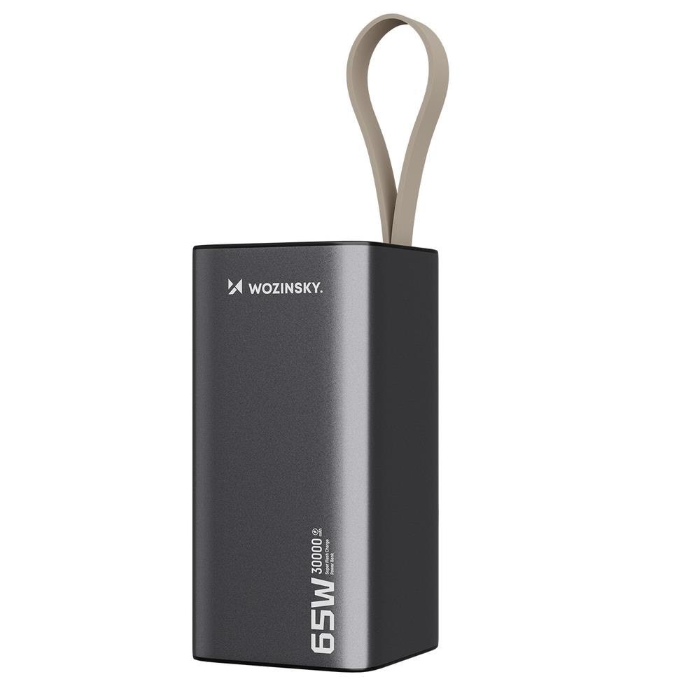 Wozinsky Powerbank K65+ 65W 2 x USB-C 1 x USB-A - Grey - 30000 mAh Powerbank Sort 5907769364457
