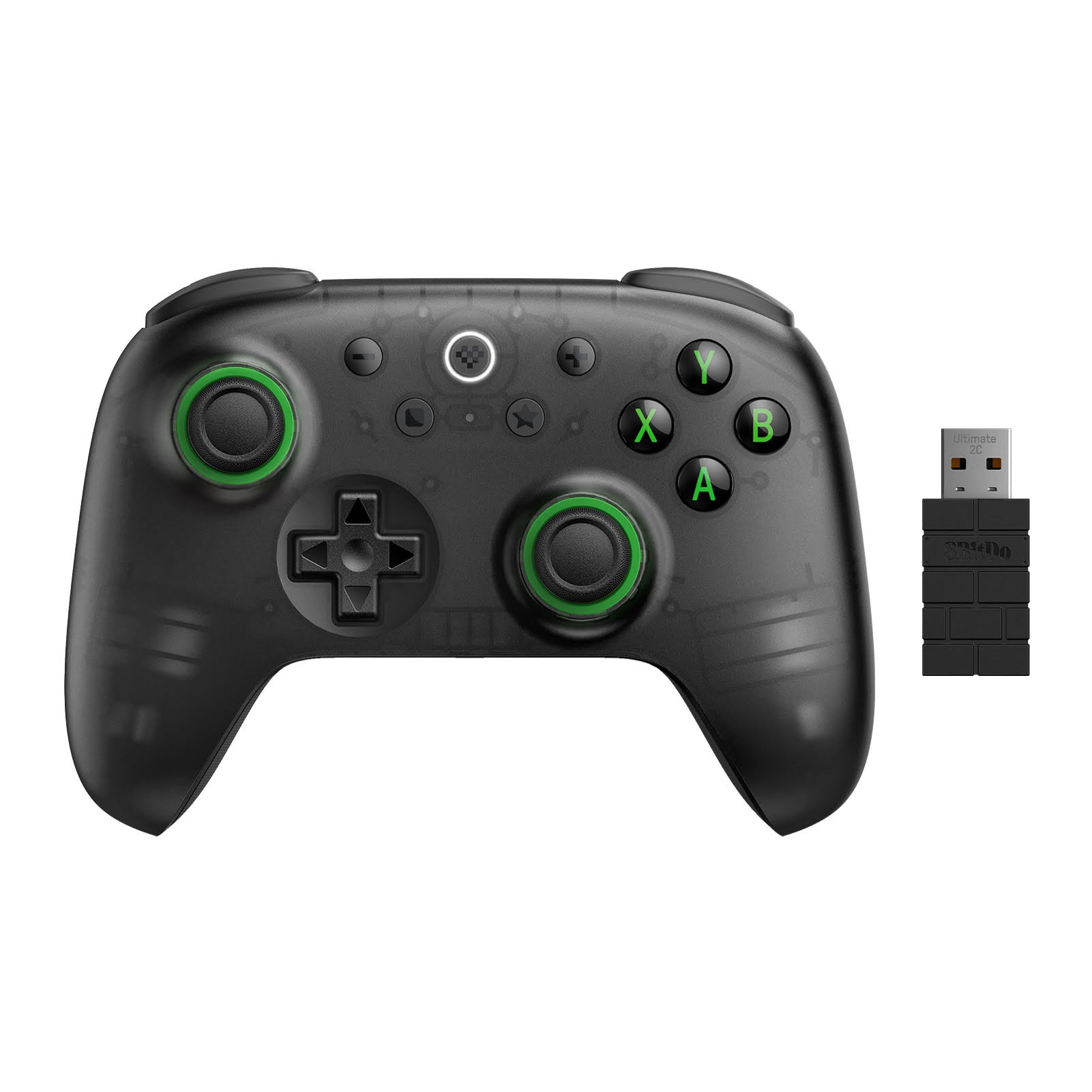 8BitDo Ultimate 2C 2.4G - Hall Effect - PC - Transparent Black - Wireless Controller - Android Spil Tilbehør RET00895