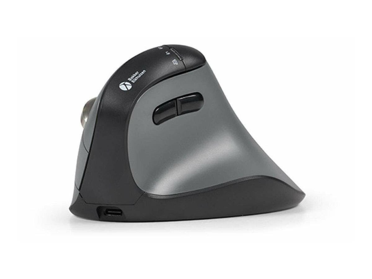 Bakker Elkhuizen FastForward - vertical mouse - 2.4 GHz USB-C Bluetooth 5.1 - dark grey black - Vertical mouse - Optisk - 8 knapper - Grå Mus 