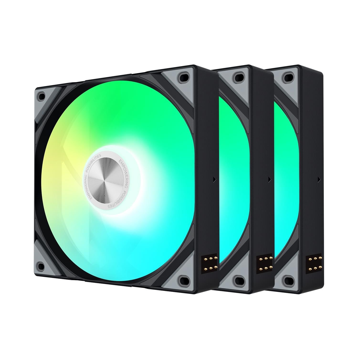 Tryx ROTA SL ARGB Reverse (3-pack) - Kabinet køler - 120mm - Sort med RGB LED lys Kabinetkøler F-R120R-AM3M-G0K