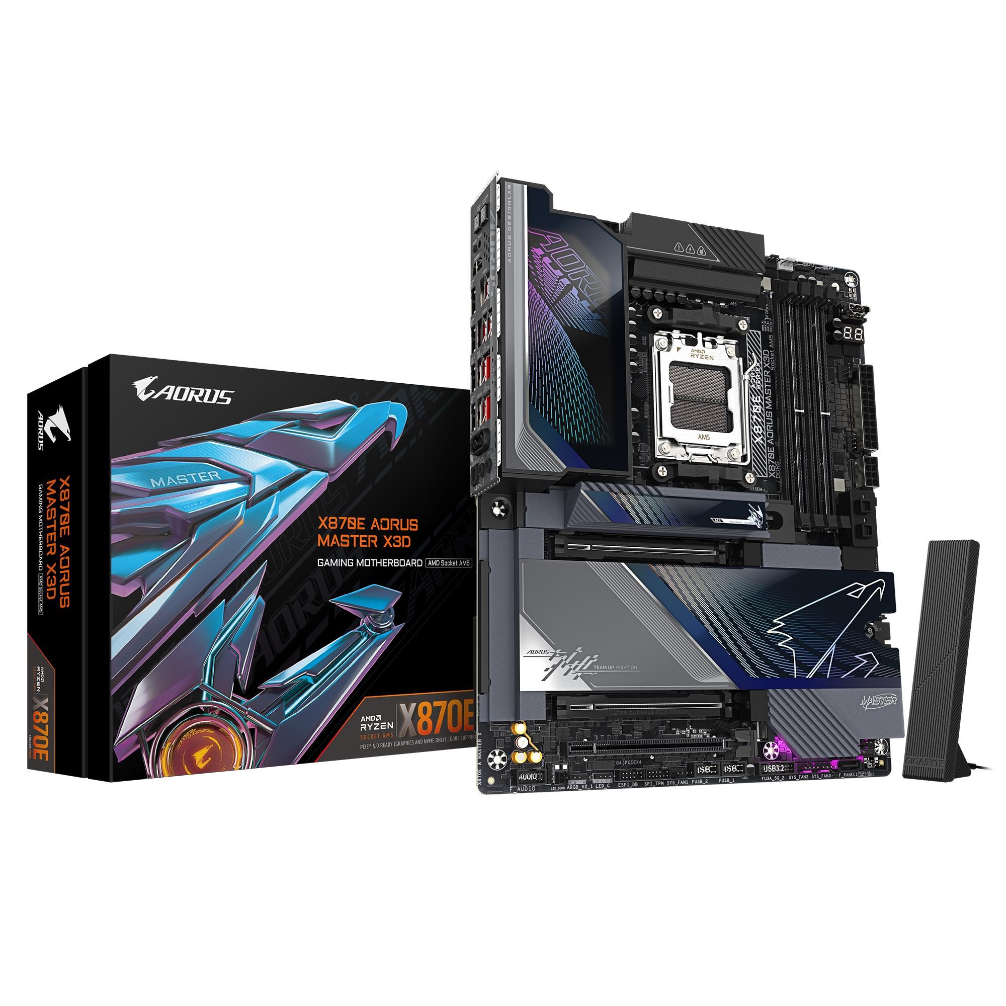 GIGABYTE X870E AORUS MASTER X3D Bundkort - AMD X870E - AMD AM5 - DDR5 RAM - ATX