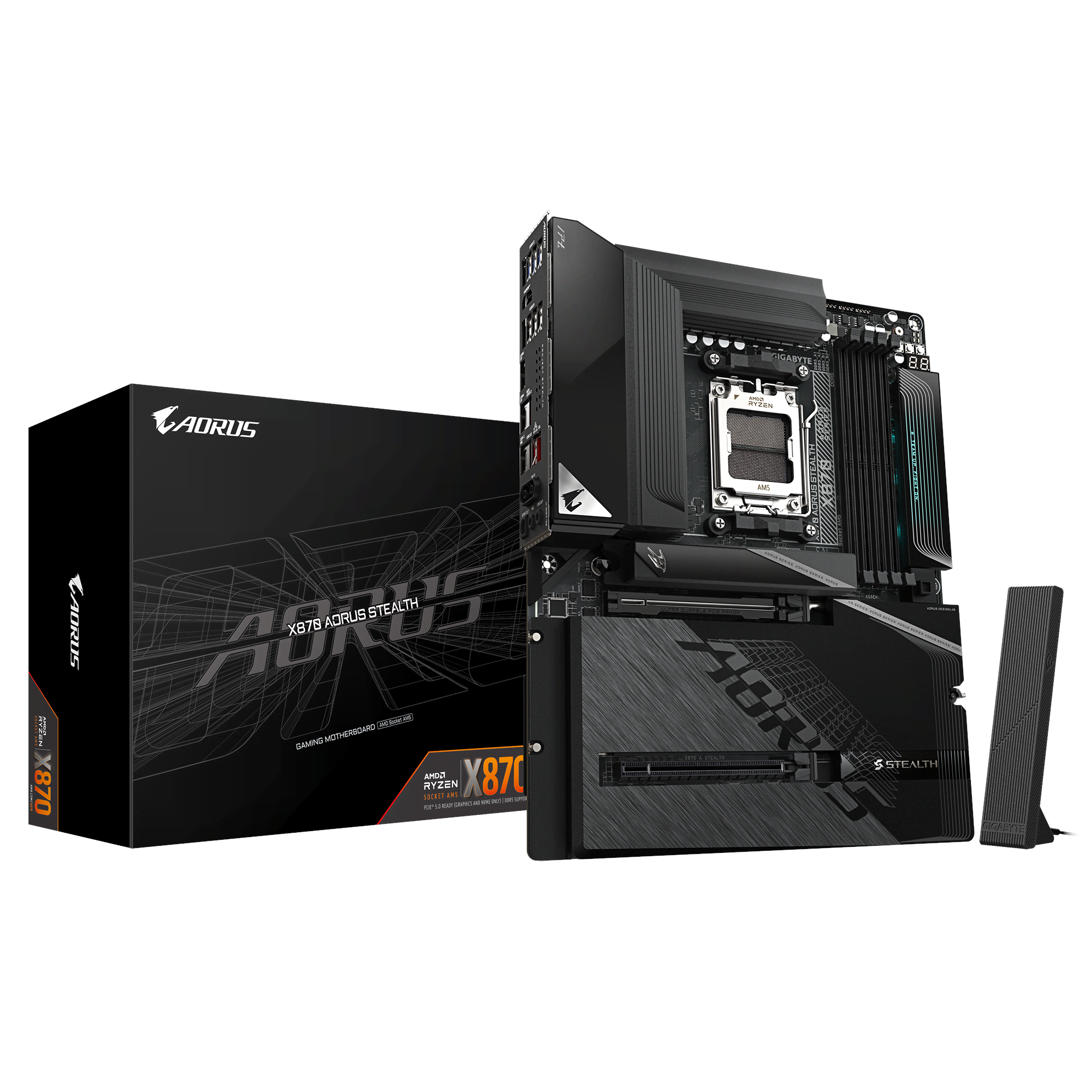 GIGABYTE X870 AORUS STEALTH Bundkort - AMD X870 - AMD AM5 - DDR5 RAM - ATX Bundkort X870 A STEALTH