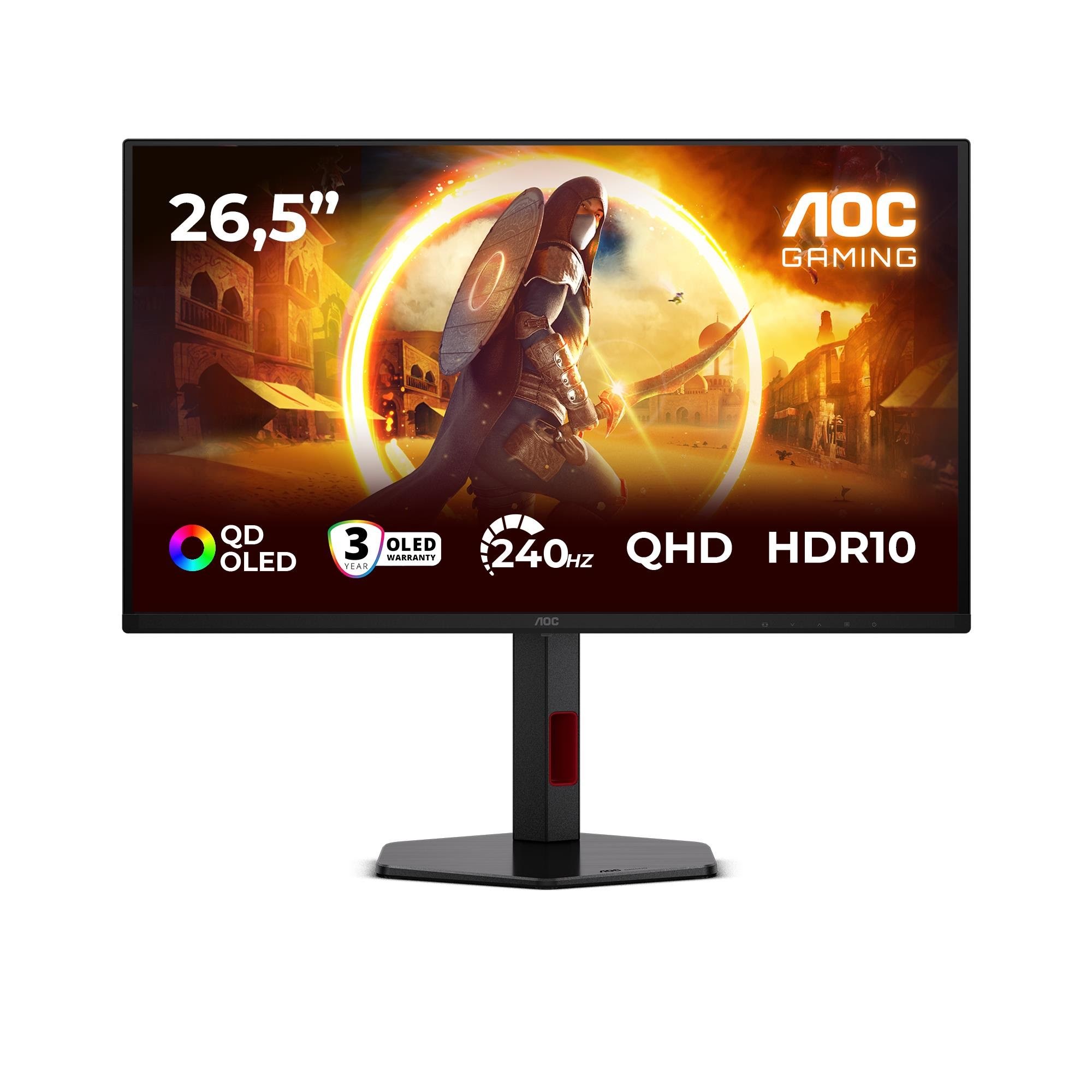 26.5" AOC Q27G4ZDR - 2560x1440 (QHD) - 240Hz - QD-OLED Computerskærm Black