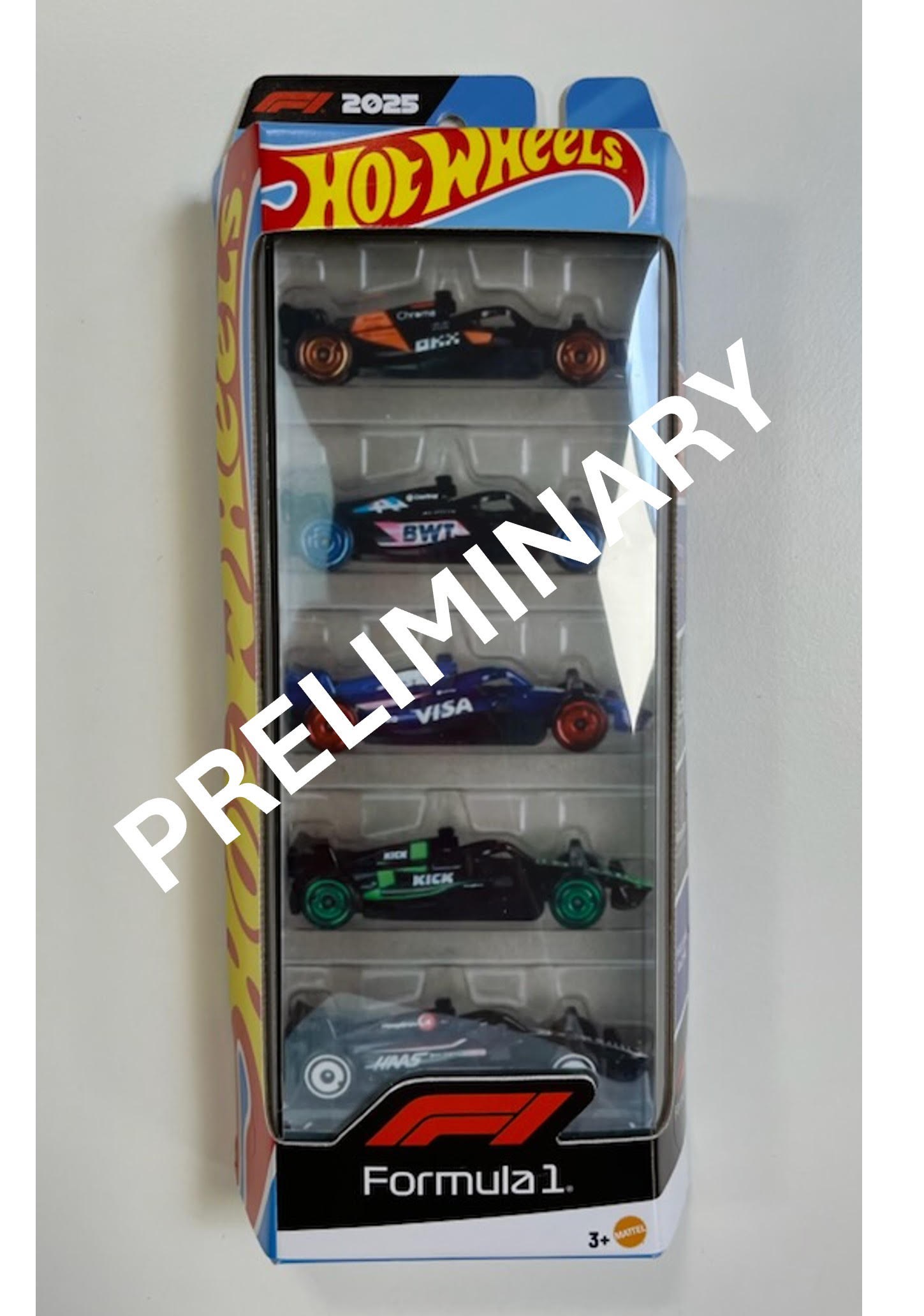 Hot Wheels F-1 Racing 2025 1:64 5-pak Legetøjsbil JLN11