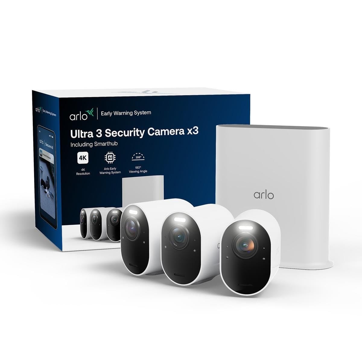 Arlo Ultra 3 Overvågningskamera, 3-kamerær Netværkskamera VMS5350-100EUS