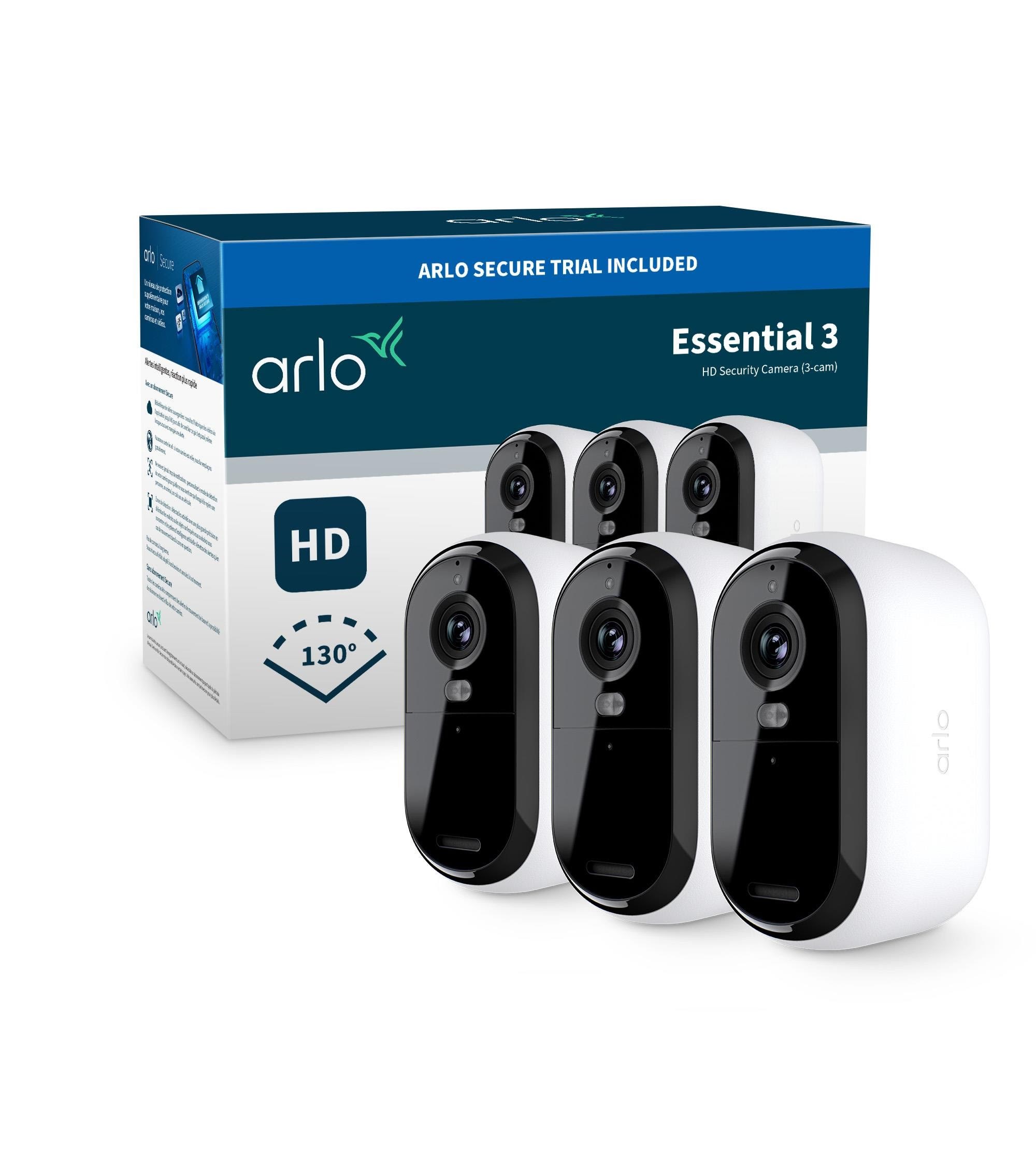 Arlo Essential 3 HD-overvågningskamera (3-kamerær) Smart Home VMC2380-100EUS