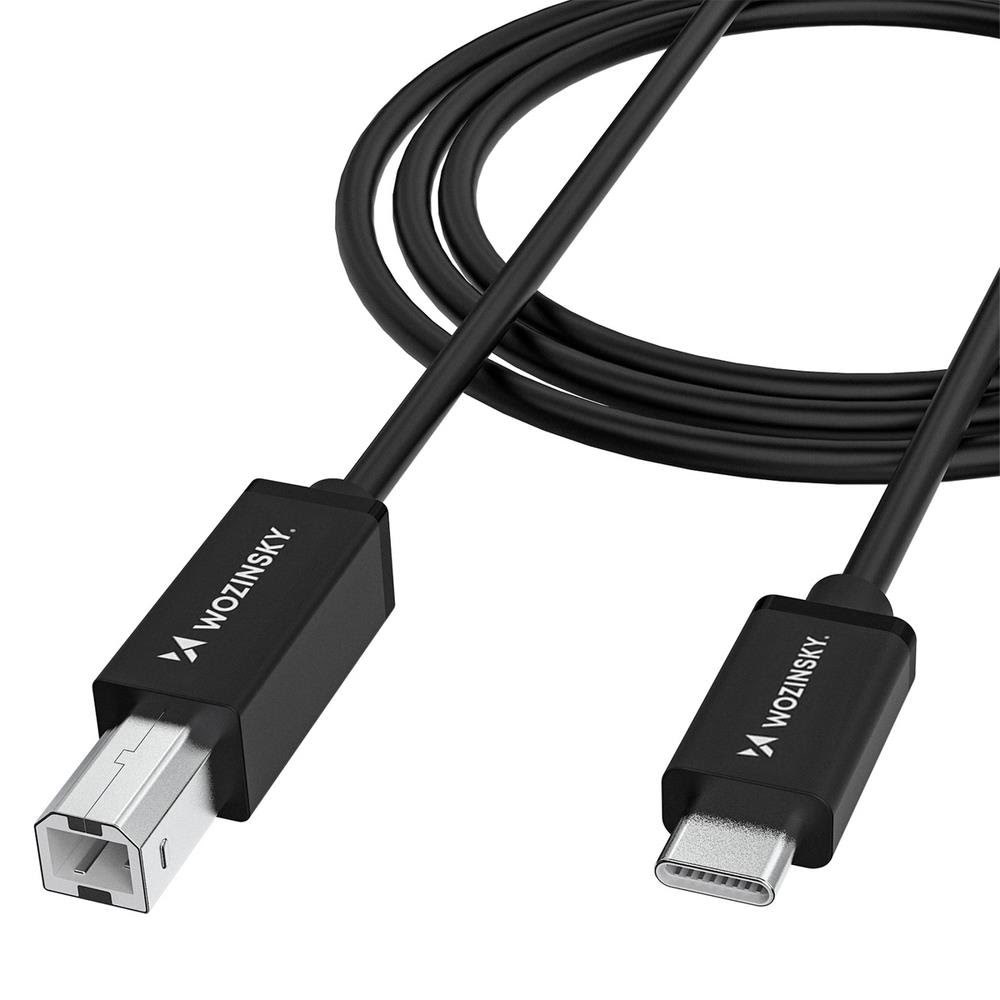 Wozinsky WKDDY2S USB-B - USB-C 2m Cable - Black Usb Kabel Sort 5907769376641
