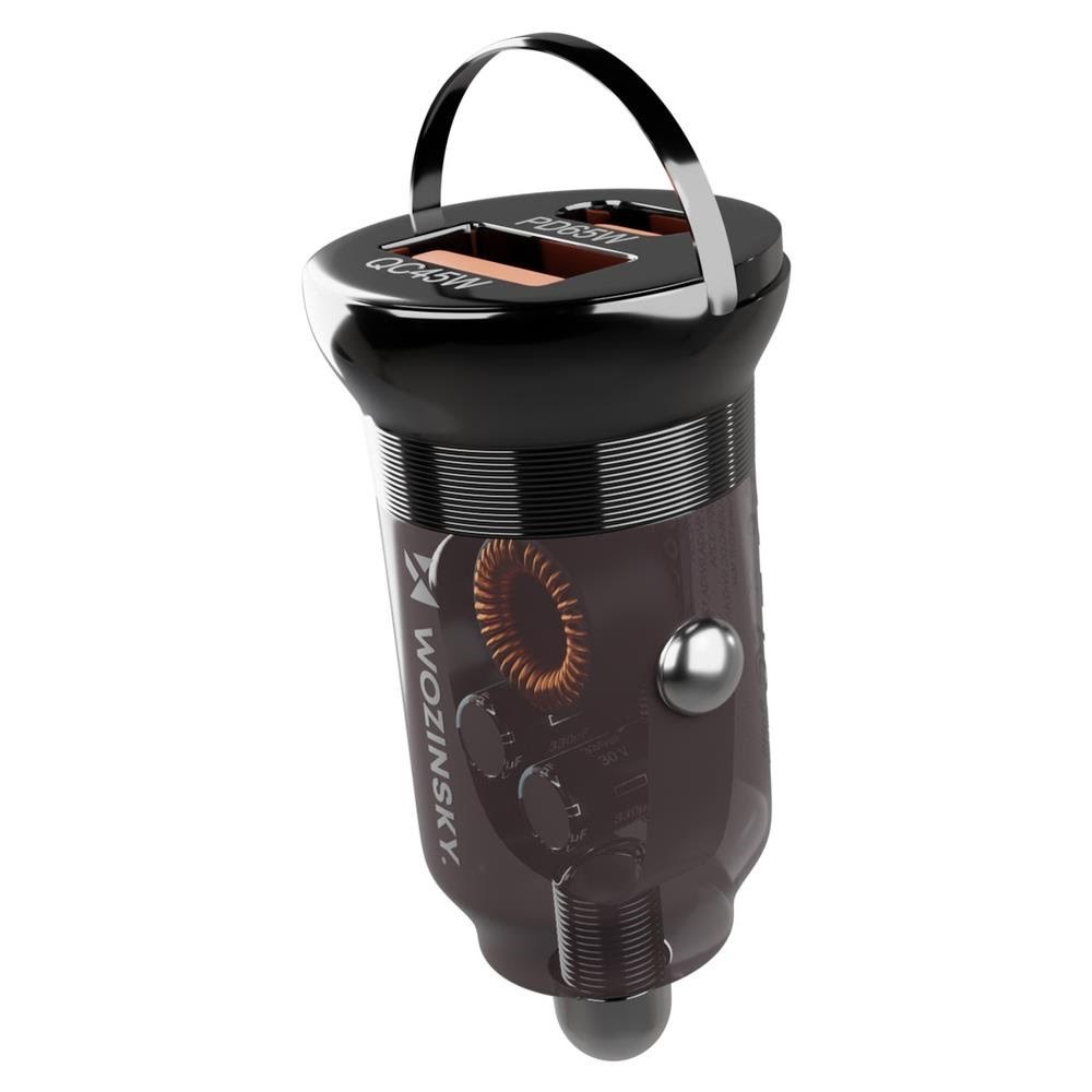 Wozinsky Car Charger 65W USB-C PD 65W / USB-A 45W QC 3.0 - Black Mobil Oplader 5907769383915