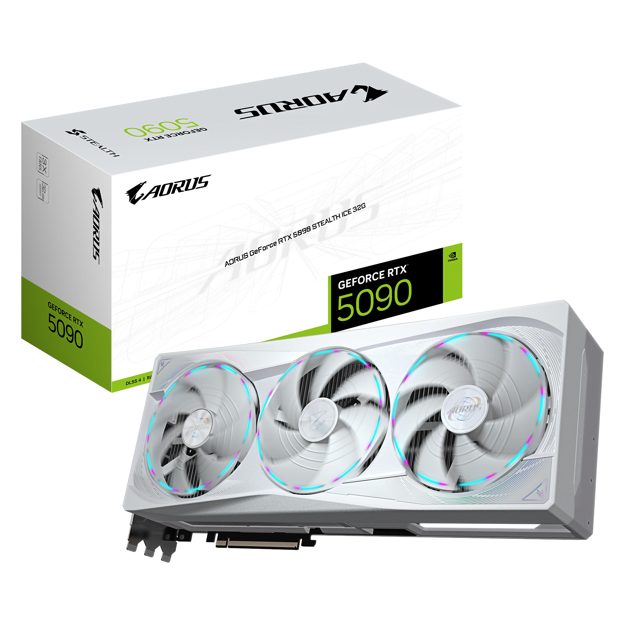 GIGABYTE GeForce RTX 5090 AORUS Stealth ICE - 32GB GDDR7 RAM - Grafikkort Grafikkort Hvid GV-N5090AORUSST ICE-32GD
