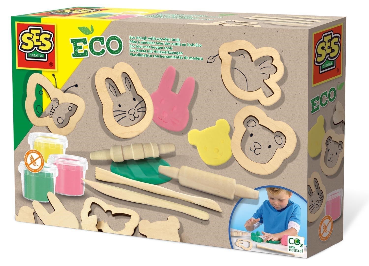 SES Creative Clay with Wooden Tools - 3 Clay Pots Hobby Artikler 24917
