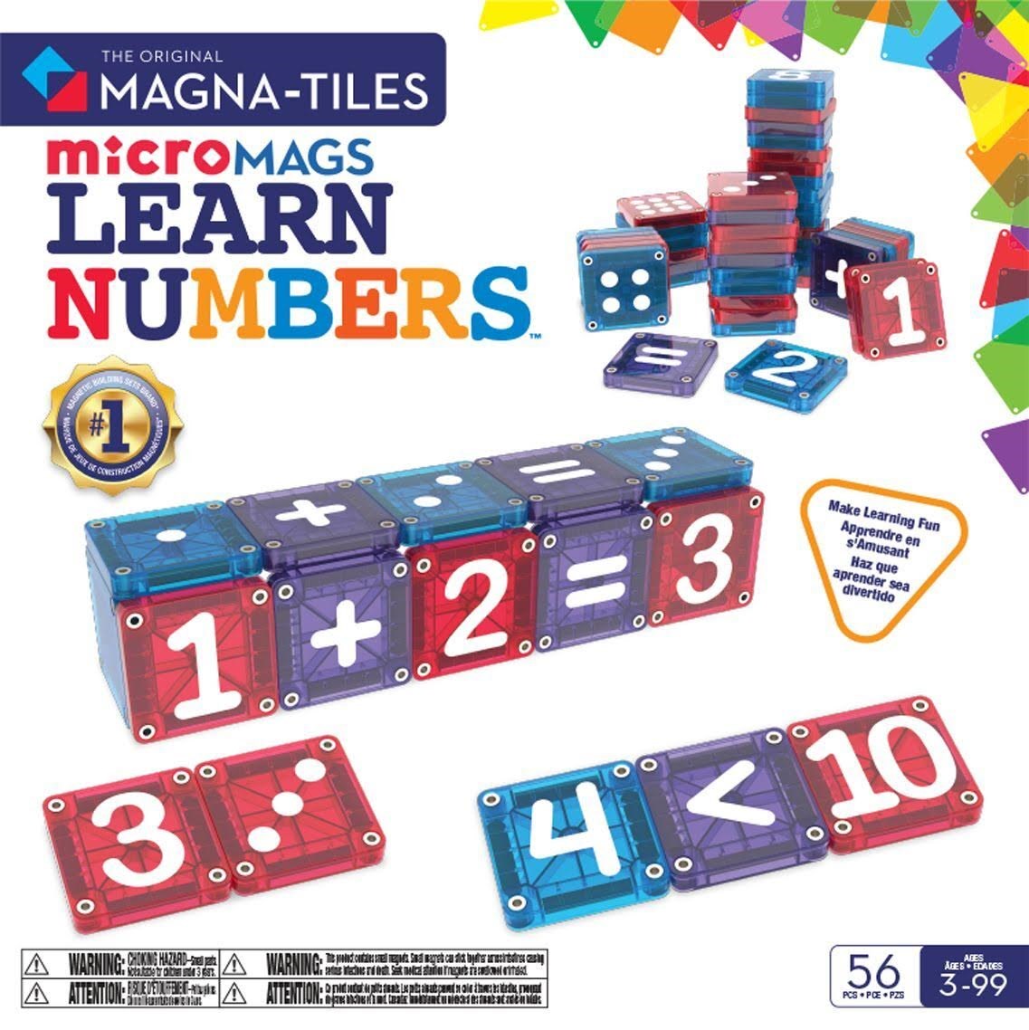 Magna-Tiles Learn Numbers 56 pcs Konstruktionslegetøj 90464