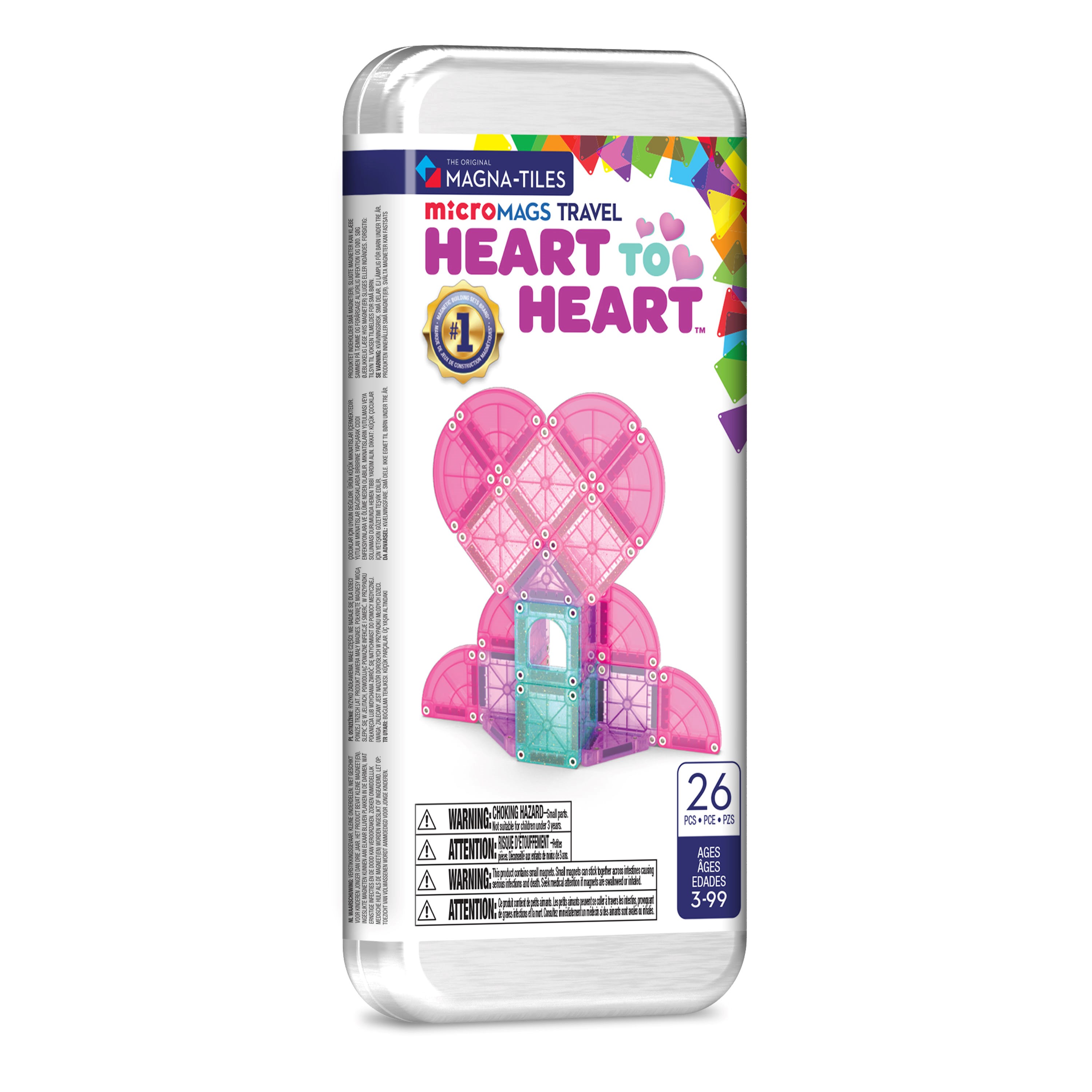 Magna-Tiles Heart to Heart Rejsesæt 26 dele Konstruktionslegetøj 90466