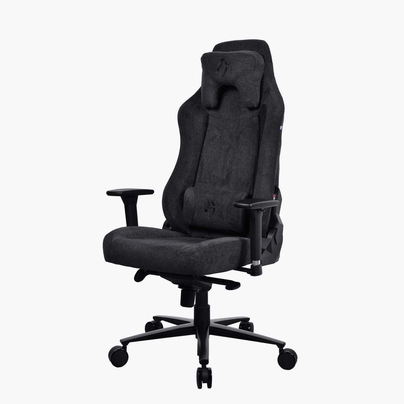 Arozzi Vernazza Soft Fabric Pure Black Kontor Stol - Sort - Op til 140 kg Gamerstol VERNAZZA-SFB-PBK