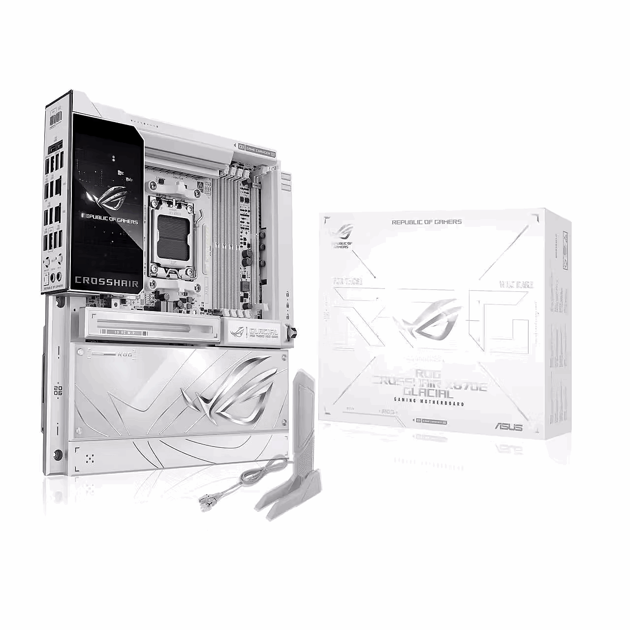 ASUS ROG CROSSHAIR X870E GLACIAL Bundkort - AMD X870E - AMD AM5 - DDR5 RAM - Extended ATX