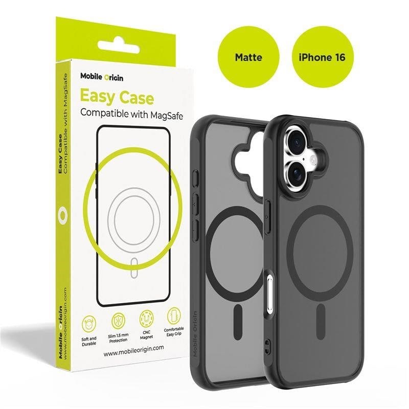 Mobile Origin Hybrid MagSafe Case - matte black - iPhone 16 Mobilcover MO-HYBL-IP16
