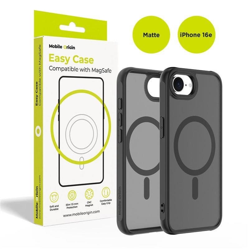 Mobile Origin Hybrid MagSafe Case - matte black - iPhone 17e/16e Mobilcover MO-HYBL-IP16E