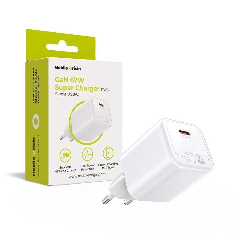 Mobile Origin GaN 67W Super Charger Single USB-C PW6 Mobil Oplader MO-67W-PW6