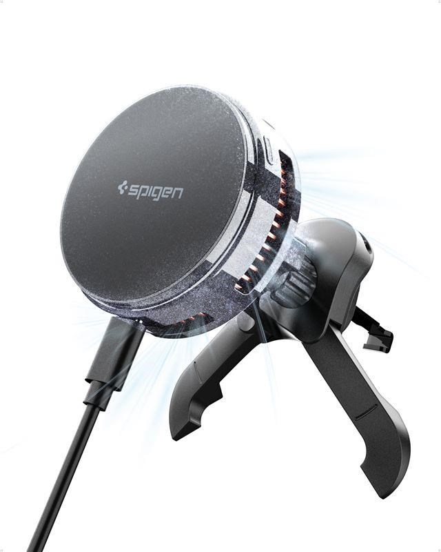 Spigen Essential MagSafe Peltier Wireless Car Charger EV25MFAQ - black - Air vent Mobil Oplader ACP10511