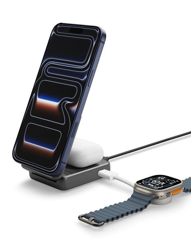 Spigen Essential MagSafe 2-in-1+C Wireless Charger EF302MOQ - black Mobil Oplader ACH10399