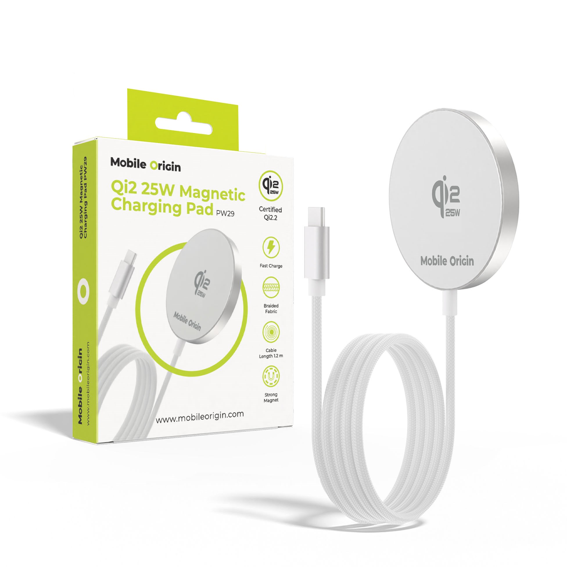 Mobile Origin Qi2 25W Magnetic Charging Pad PW29 Mobil Oplader MO-MAGP-PW29