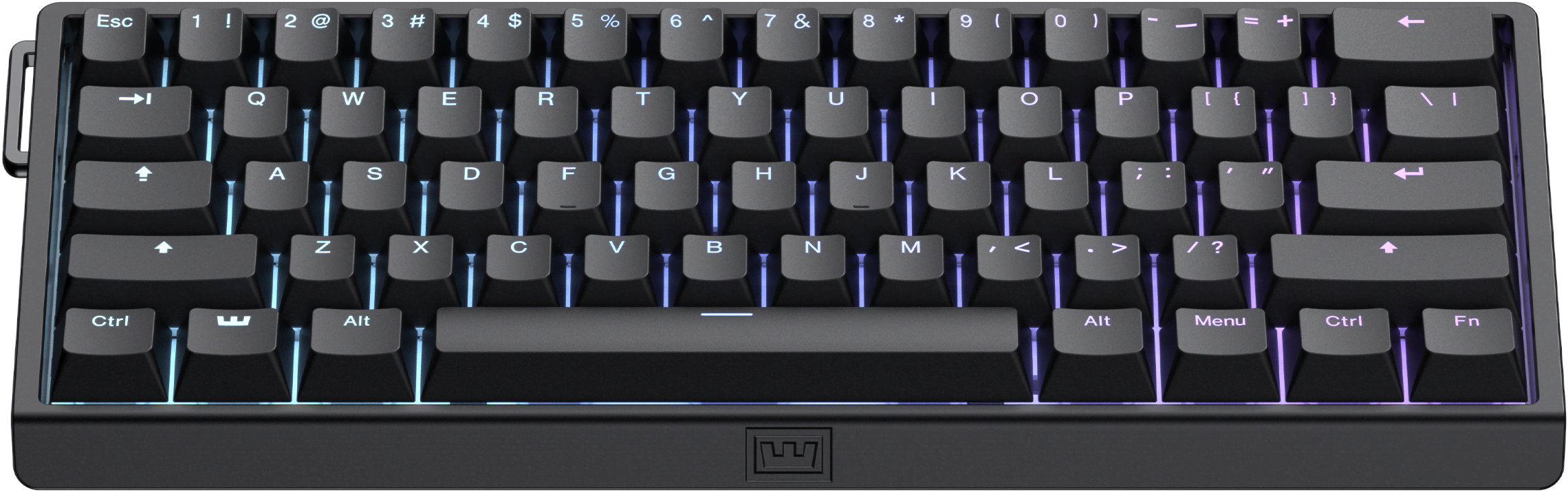 Wooting 60HE v2 - US-ANSI - Non-Split - Plastic - Gaming Tastatur - Uden Numpad - Amerikansk engelsk - Sort