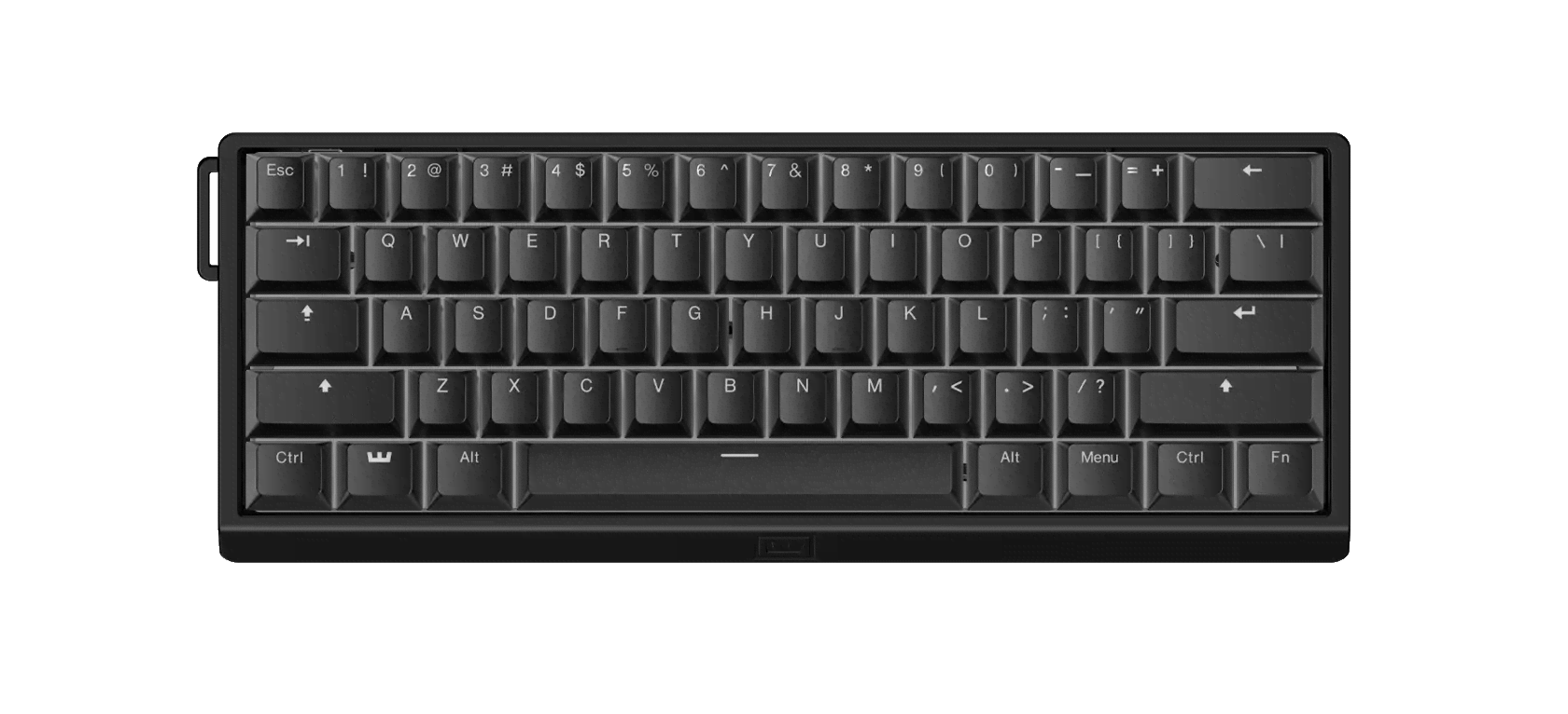 Wooting 60HE v2 - US-ANSI - Non-Split - Aluminum - Gaming Tastatur - Uden Numpad - Amerikansk engelsk - Sort
