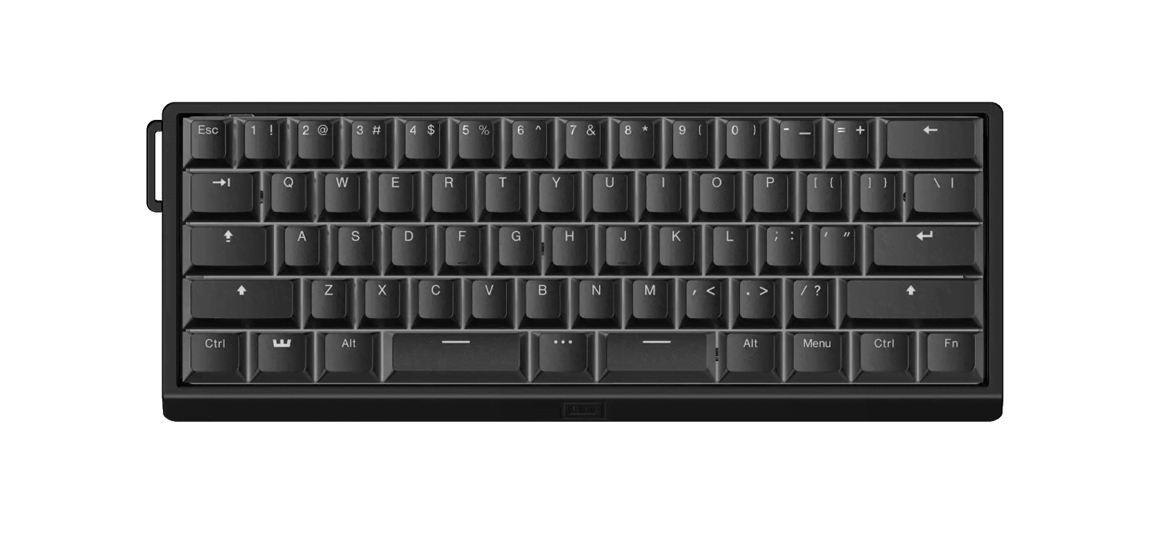 Wooting 60HE v2 - US-ANSI - Split - Aluminum - Gaming Tastatur - Uden Numpad - Amerikansk engelsk - Sort