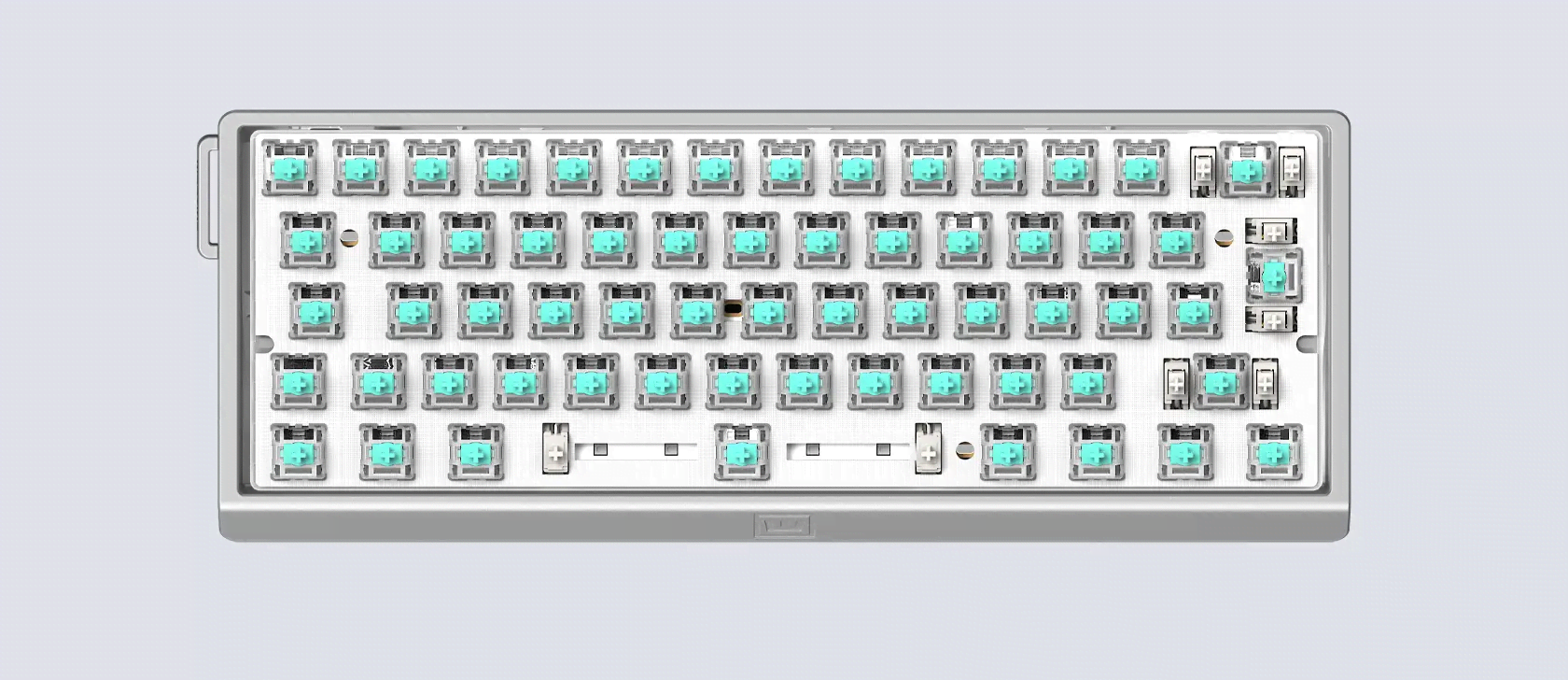 Wooting 60HE v2 - ISO - Non-Split - Aluminum - Gaming Tastatur - Uden Numpad - ISO - Sølv Tastatur WK3C-ISO-TIK-ASV1