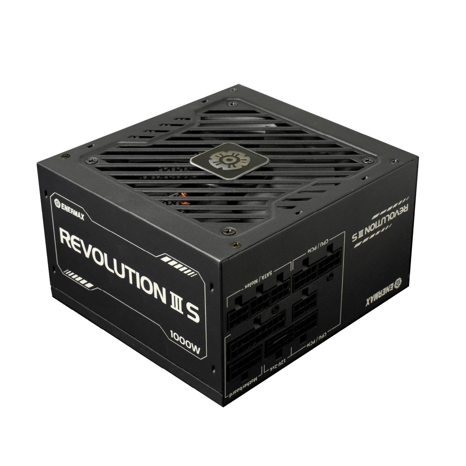 Enermax REVOLUTION III S Strømforsyning - 1000 Watt - 120 mm - ATX 3.1 - 80 Plus Platinum certified Strømforsyning Sort ERV1000P-AHP