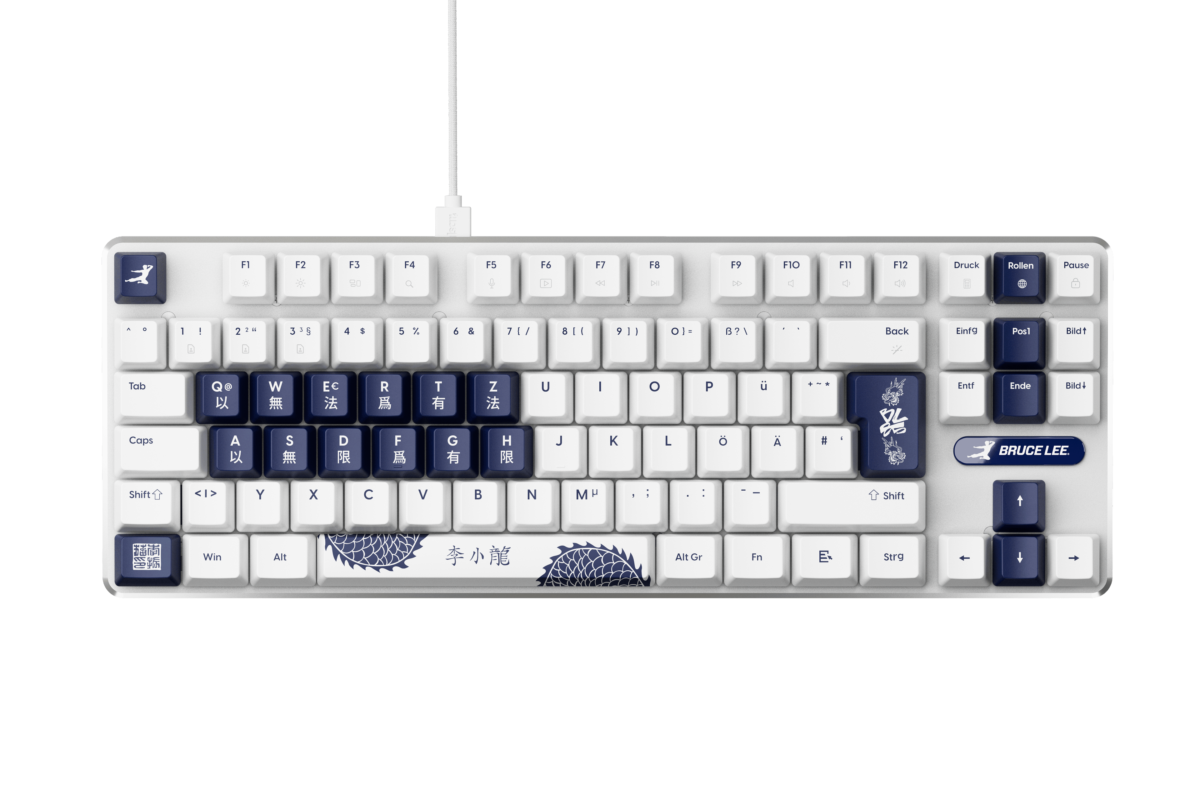Pulsar PCMK 3 HE TKL (Bruce Lee 85th edition) - Gaming Tastatur - Uden Numpad - Tysk - Hvid