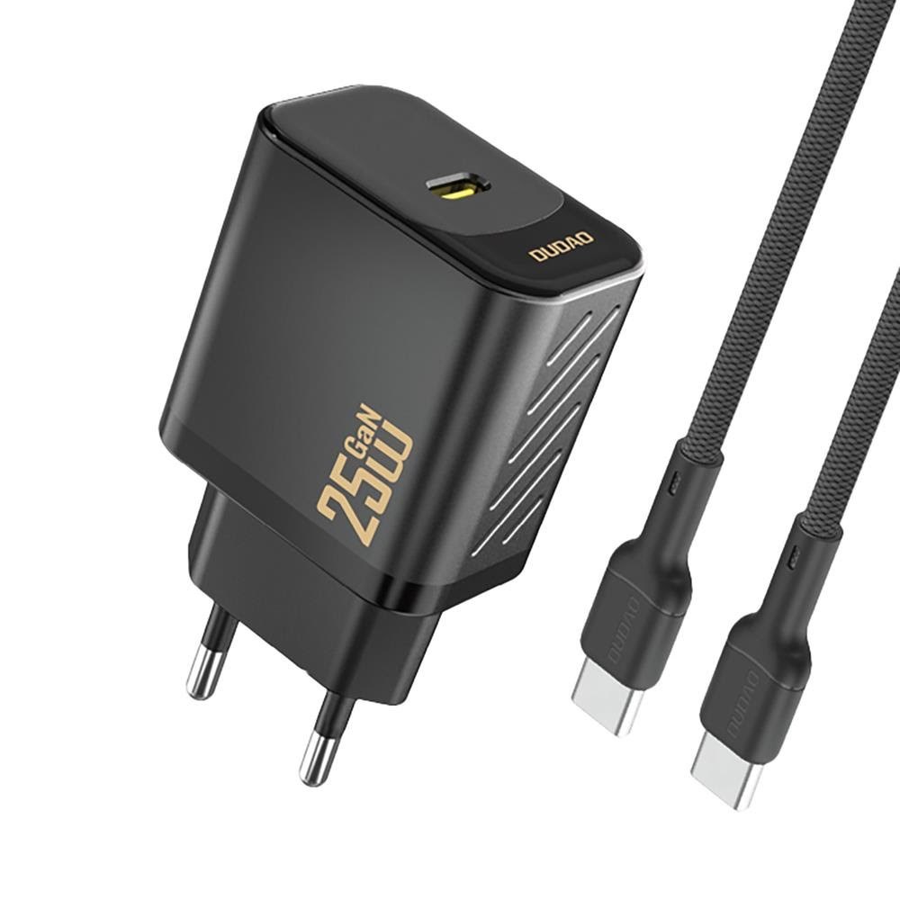 Dudao A27CEU PD 25W GaN SB-C AC Charger with USB-C Cable - Black Mobil Oplader 6976625334155