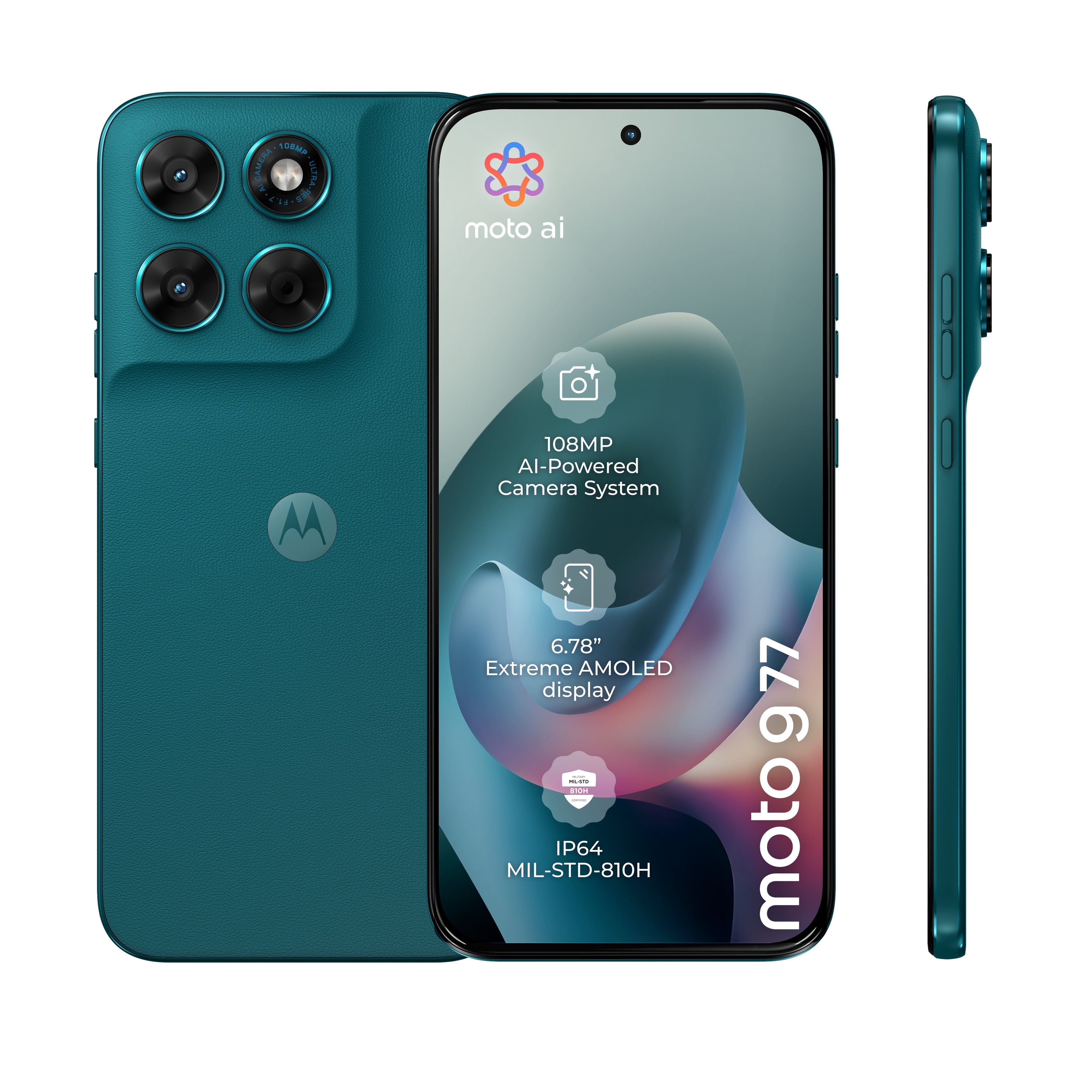 Motorola moto g77 128GB/8GB - PANTONE Shaded Spruce Mobiltelefon Grøn PBAW0006SE