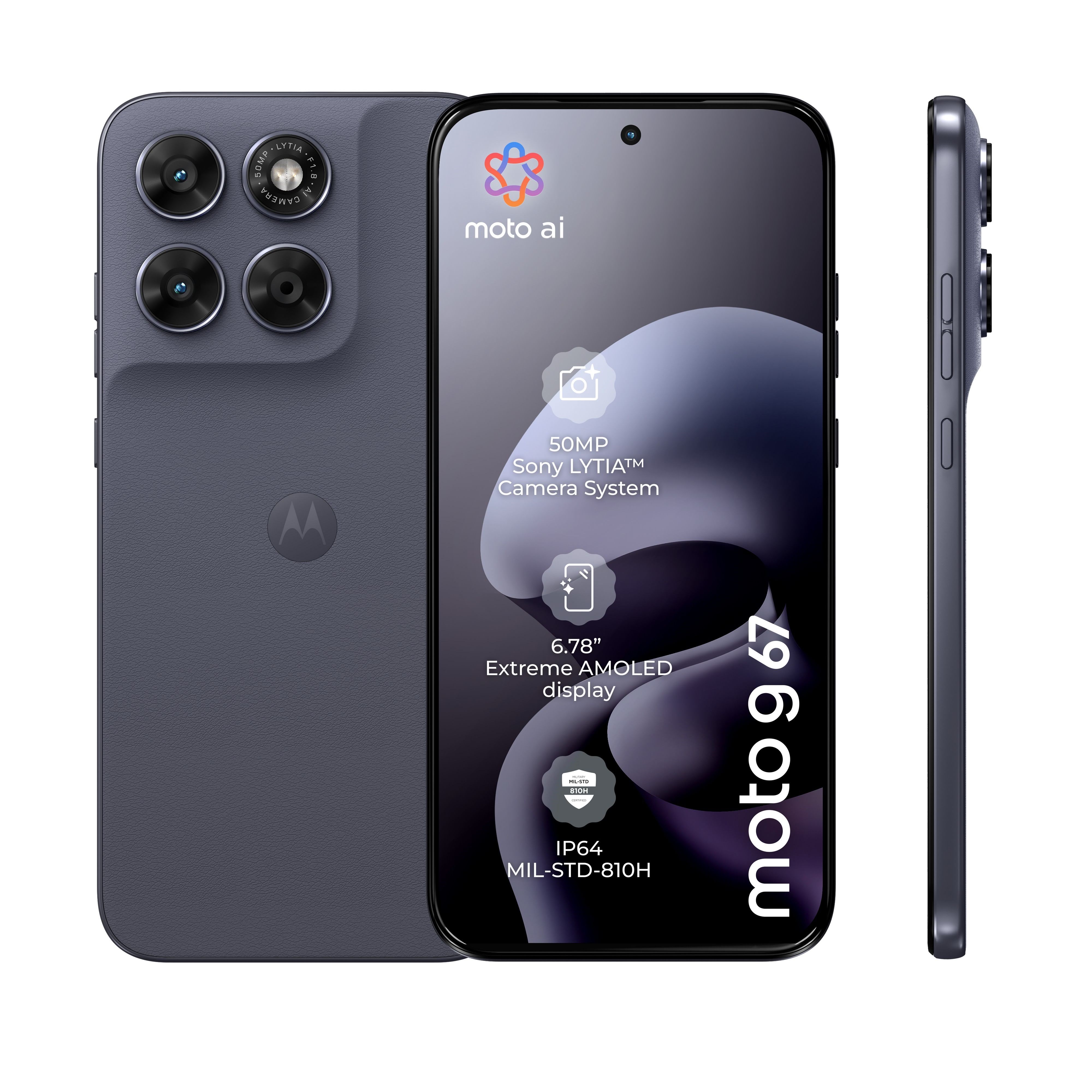 Motorola moto g67 128GB/4GB - PANTONE Arctic Seal Mobiltelefon Grå PBAU0002SE