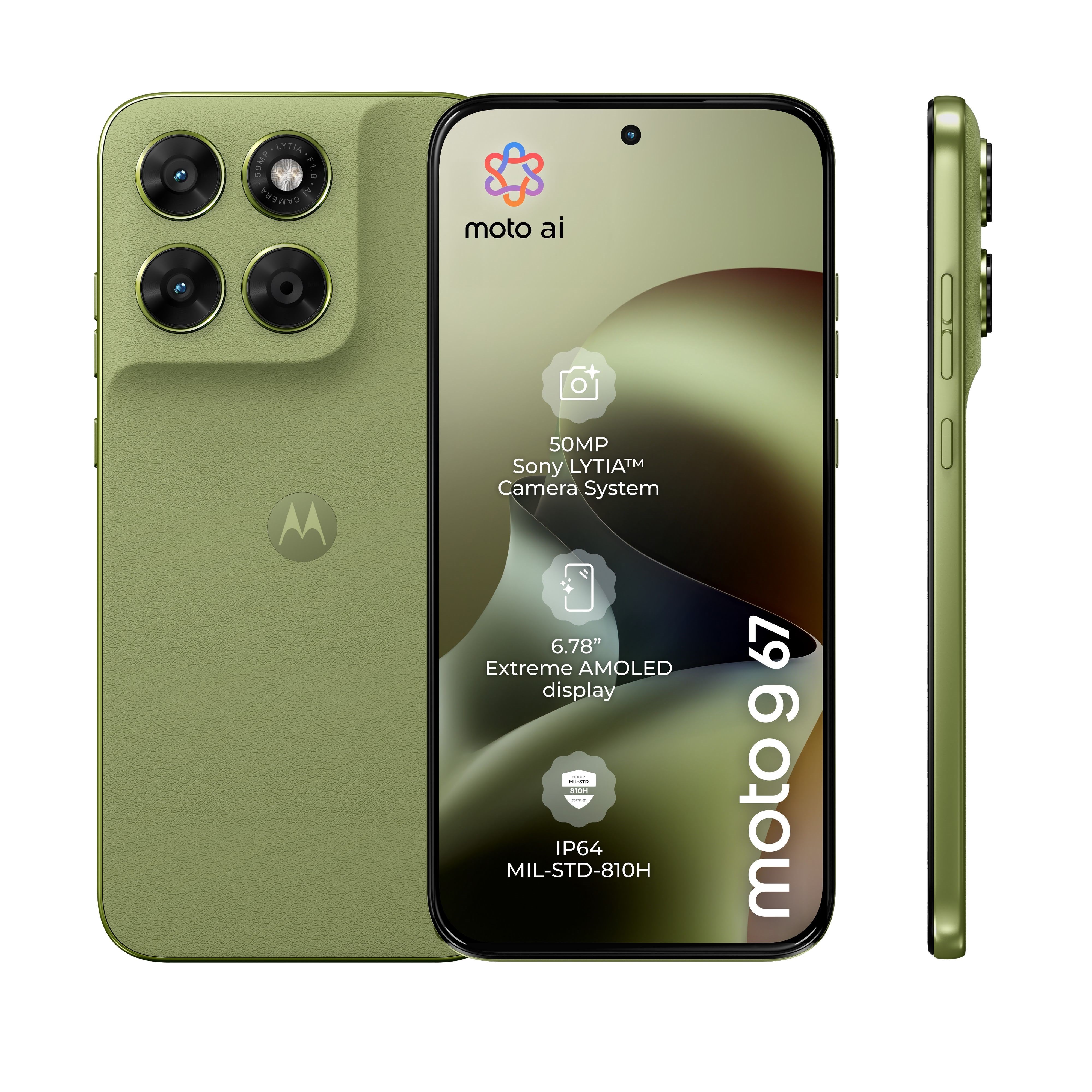 Motorola moto g67 128GB/4GB - PANTONE Nile Mobiltelefon Grøn PBAU0003SE