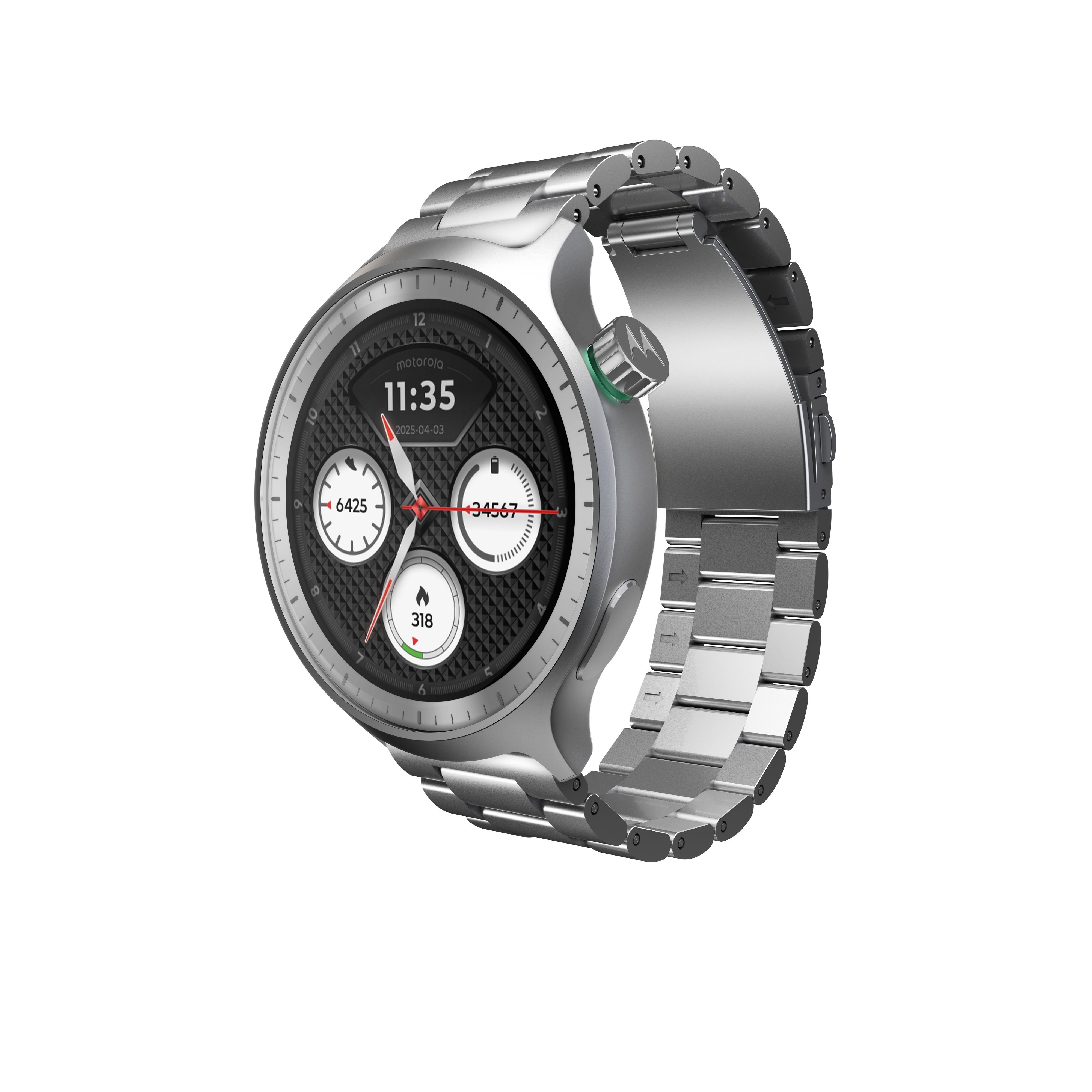 Motorola moto watch - Matte Silver + PANTONE Herbal Garden band Smartwatch Grøn PG38C08264
