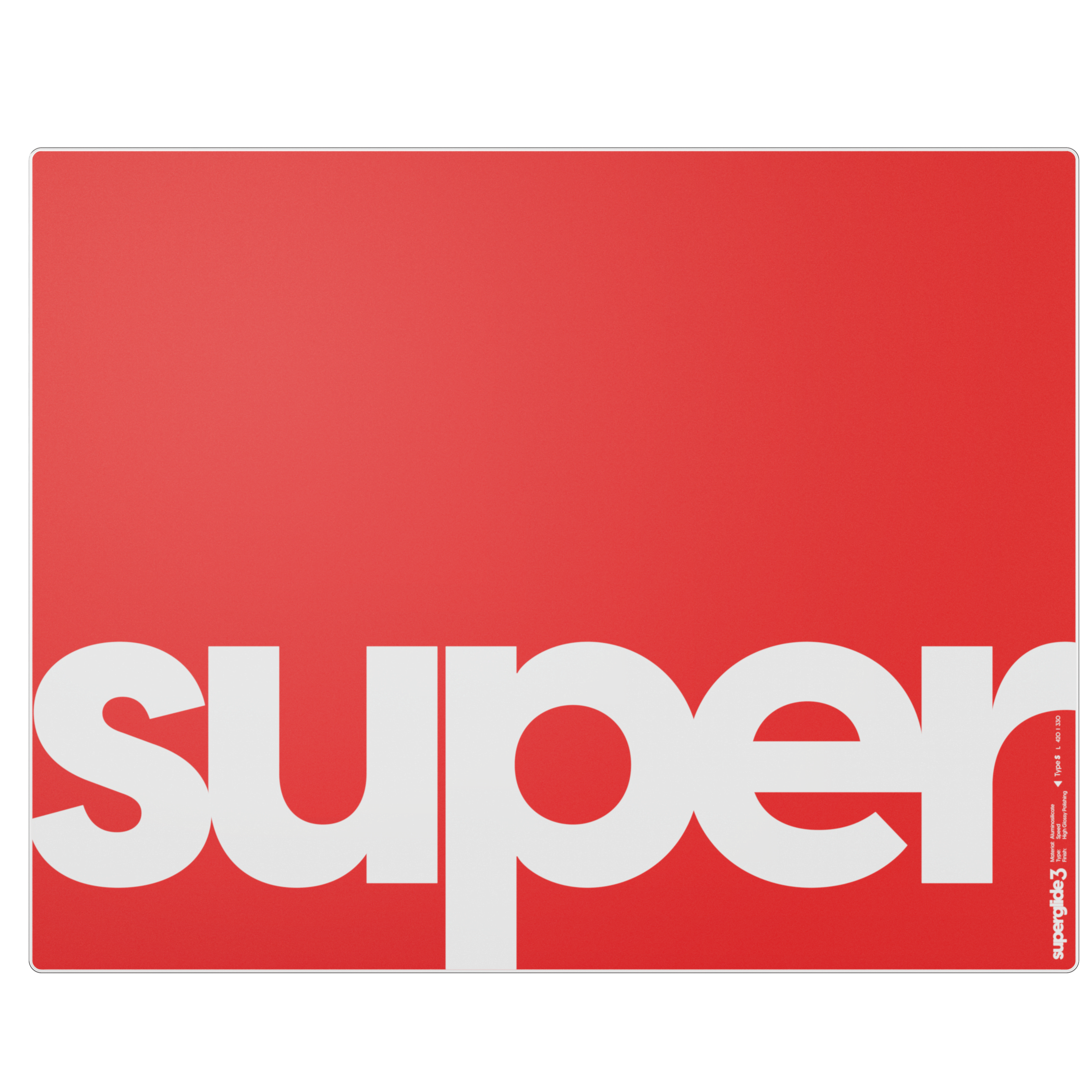 Pulsar Superglide V3 Glass Pad Type-S - Large - Rød Musemåtte SGPLR3S