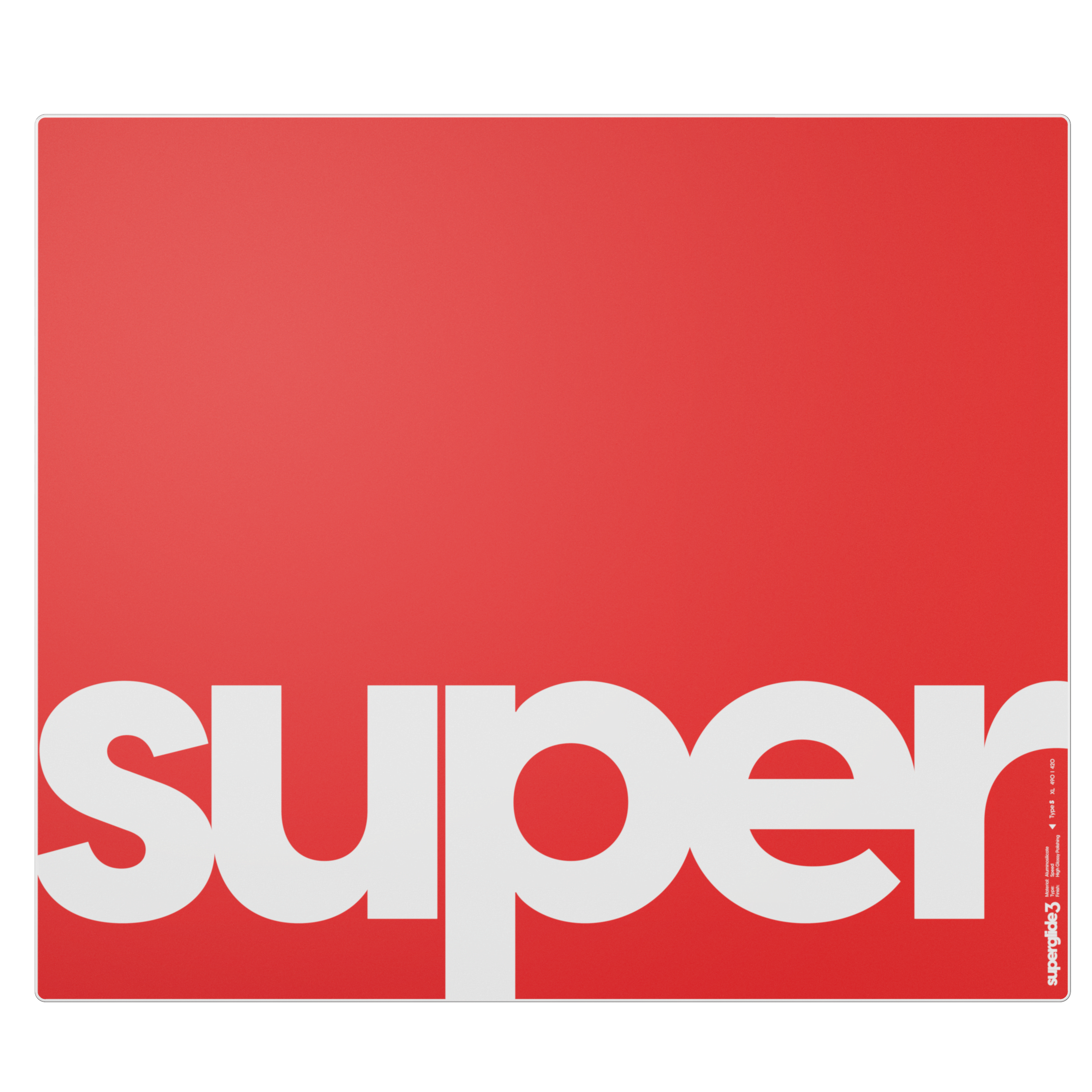 Pulsar Superglide V3 Glass Pad Type-S - XL - Rød Musemåtte SGPXLR3S