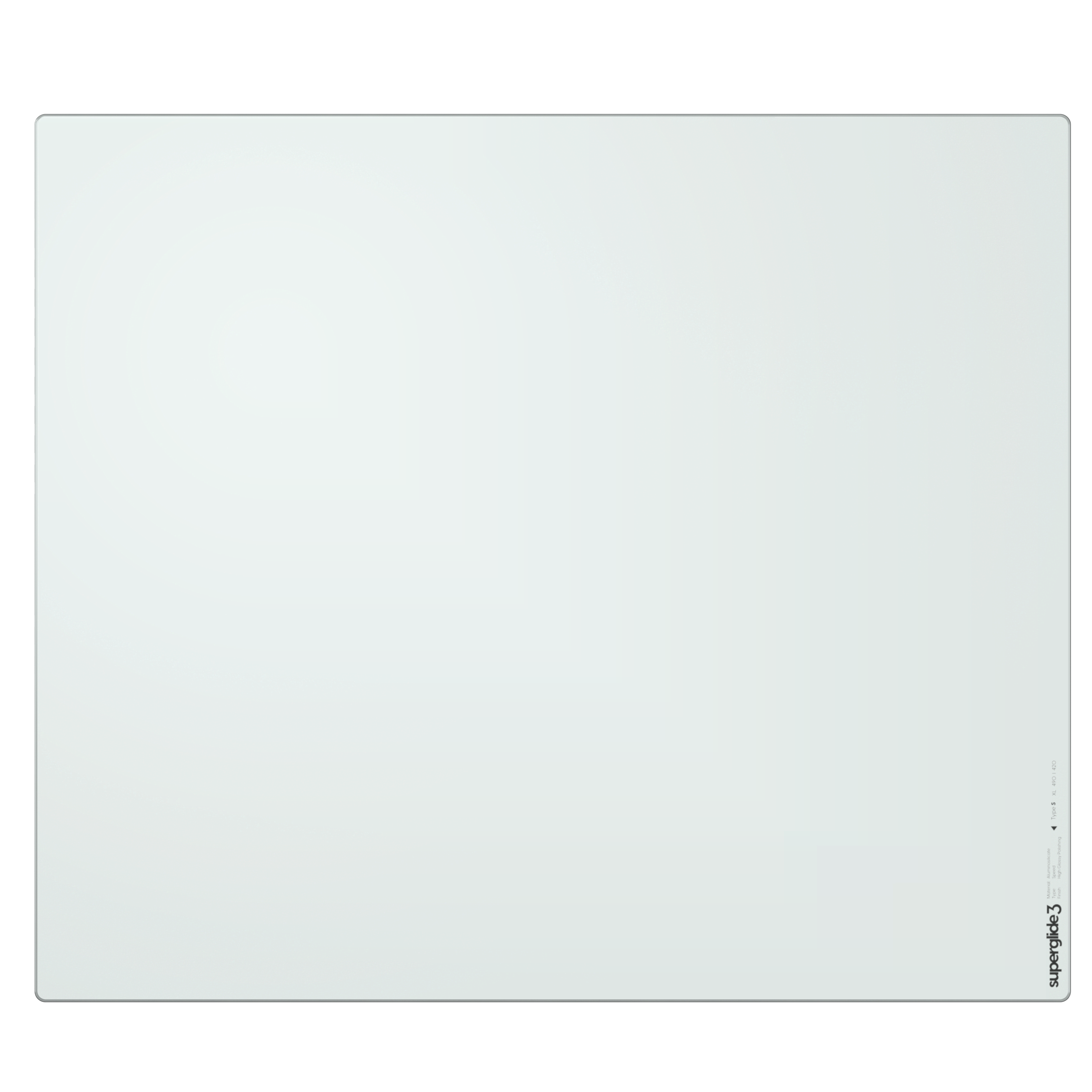 Pulsar Superglide V3 Glass Pad Type-S - XL - Hvid Musemåtte SGPXLW3S