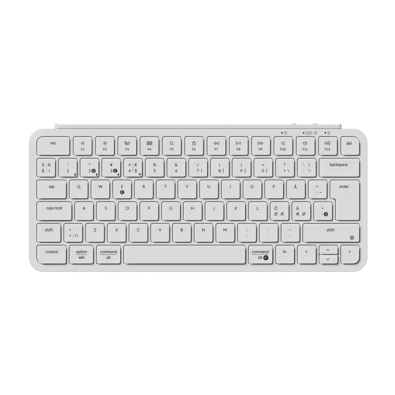 Keychron B1 Pro Ultra-Slim Wireless Keyboard Tri-Mode - Ivory White - Tastatur - Nordisk - Hvid