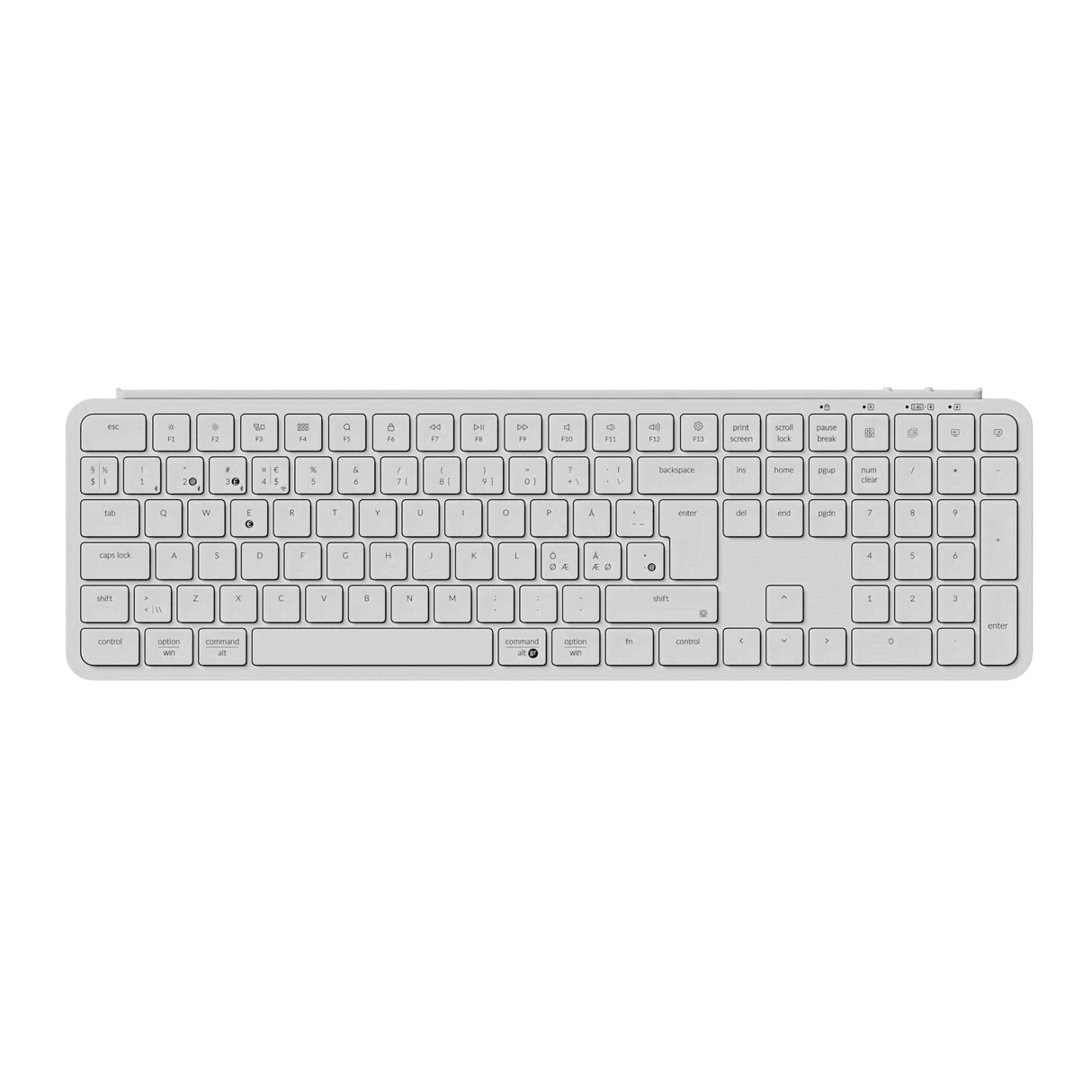 Keychron B6 Pro Ultra-Slim Wireless Keyboard Tri-Mode - Ivory White - Tastatur - Nordisk - Hvid