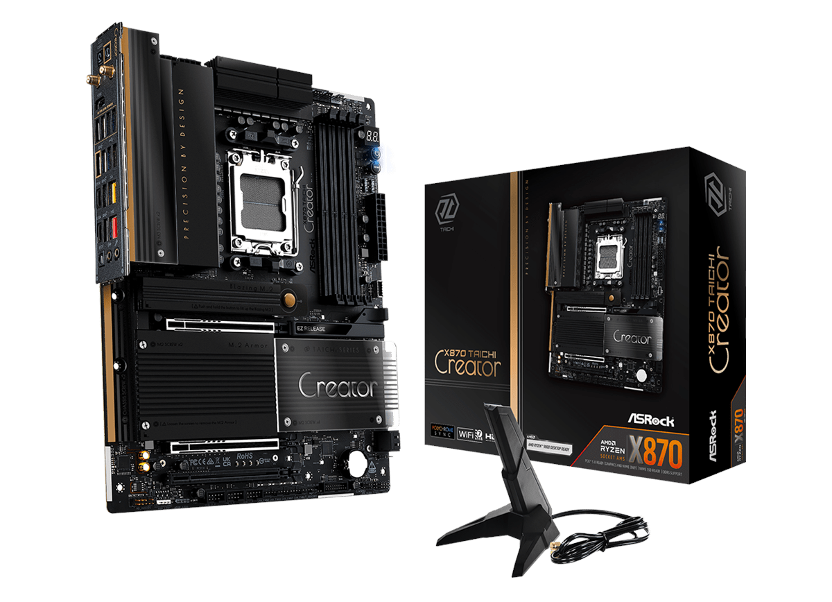 ASRock X870 TAICHI CREATOR Bundkort - AMD X870 - AMD AM5 - DDR5 RAM - ATX