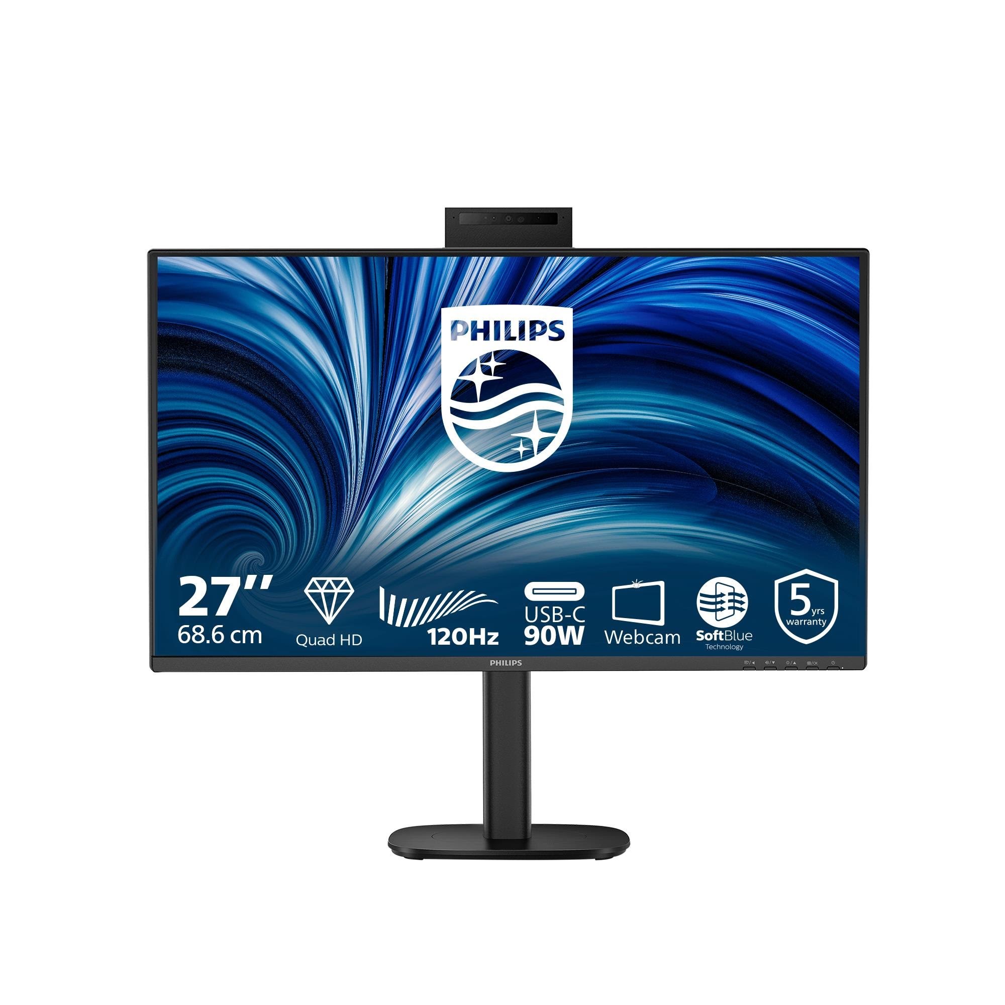 27" Philips 3000 Series 27B2U3601H - 2560x1440 (QHD) - 120Hz - IPS - 90W USB-C
