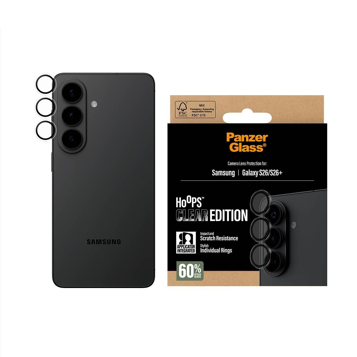 PanzerGlass Hoops Camera Lens Protector Transparent Samsung Galaxy S26 | S26+ Mobil Tilbehør PG88885